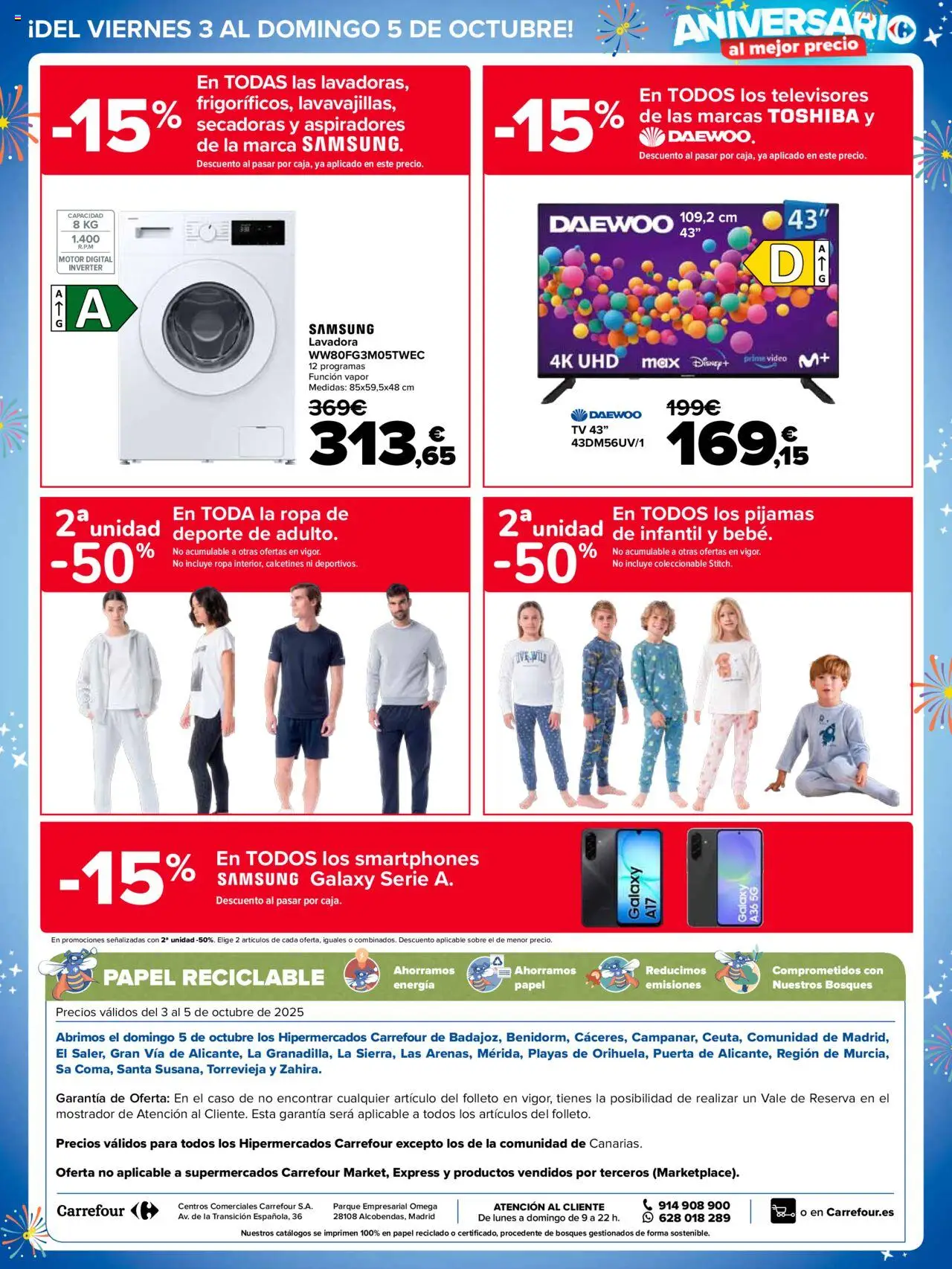 Carrefour folleto │ válido desde el 03.10.2025 | Página: 4 | Productos: Ropa, Video, Lavadora