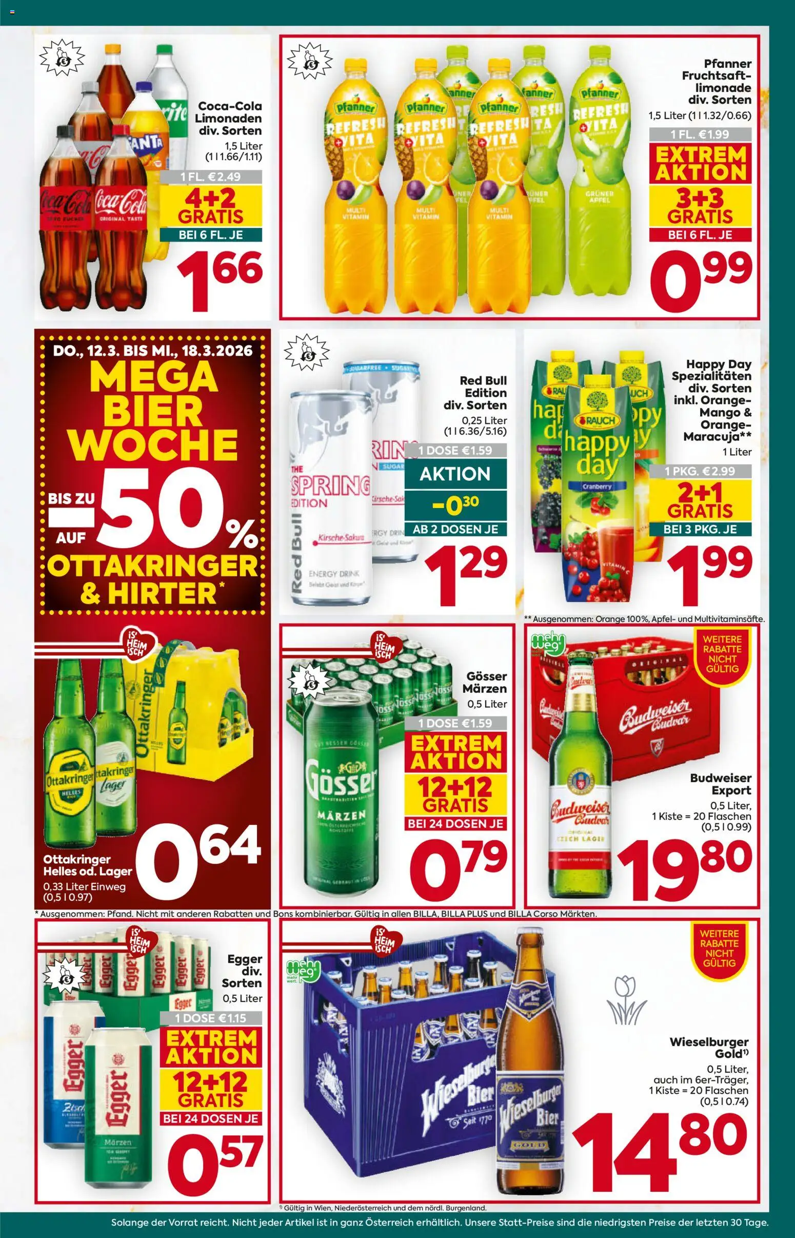 Billa Plus Flugblatt gültig ab 12.03.2026 | Seite: 13 | Produkte: Mango, Bier, Äpfel