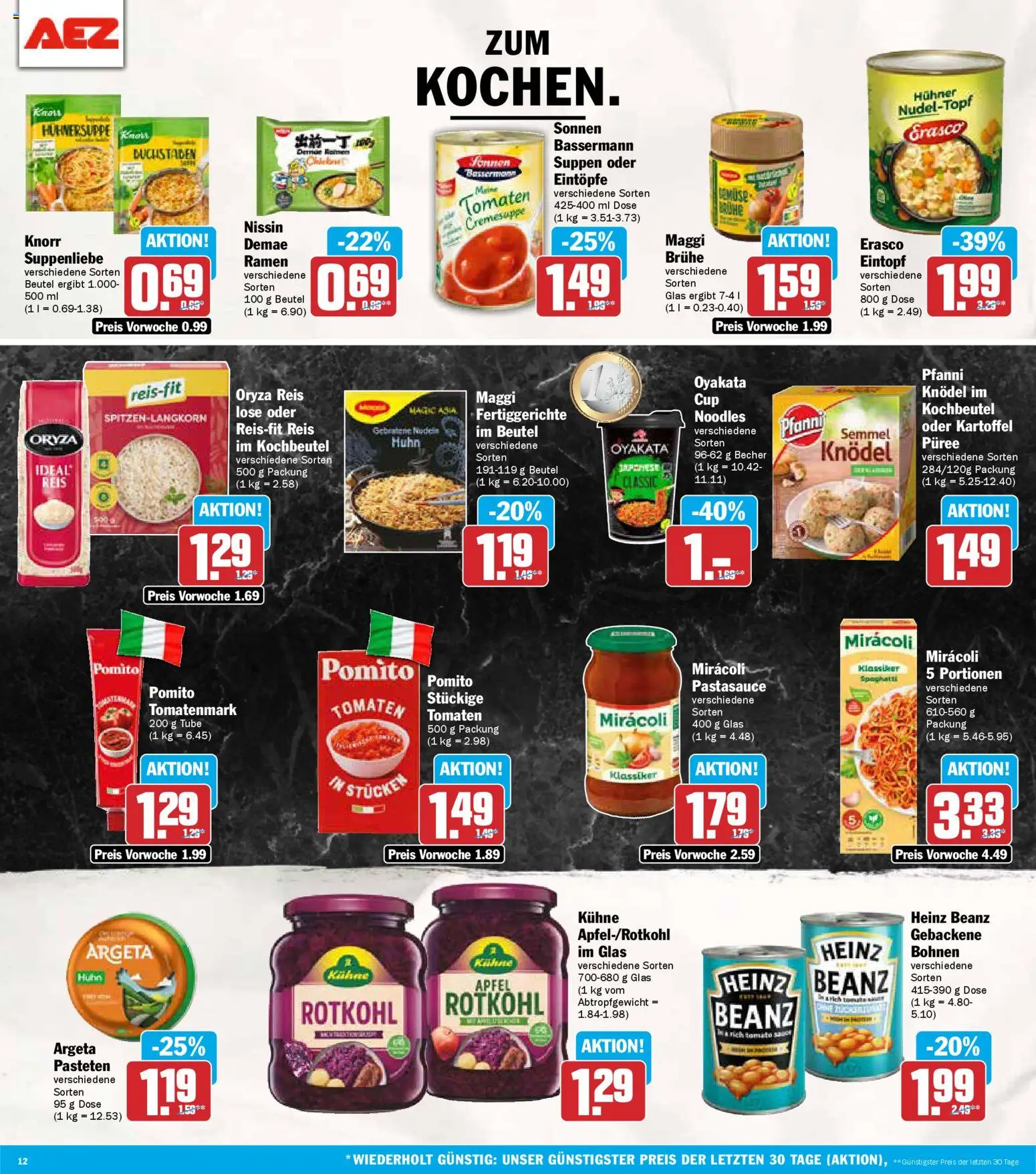 AEZ Prospekt 	 – gültig ab 29.12.2025 | Seite: 12 | Produkte: Maggi, Rotkohl, Knorr, Fertiggerichte