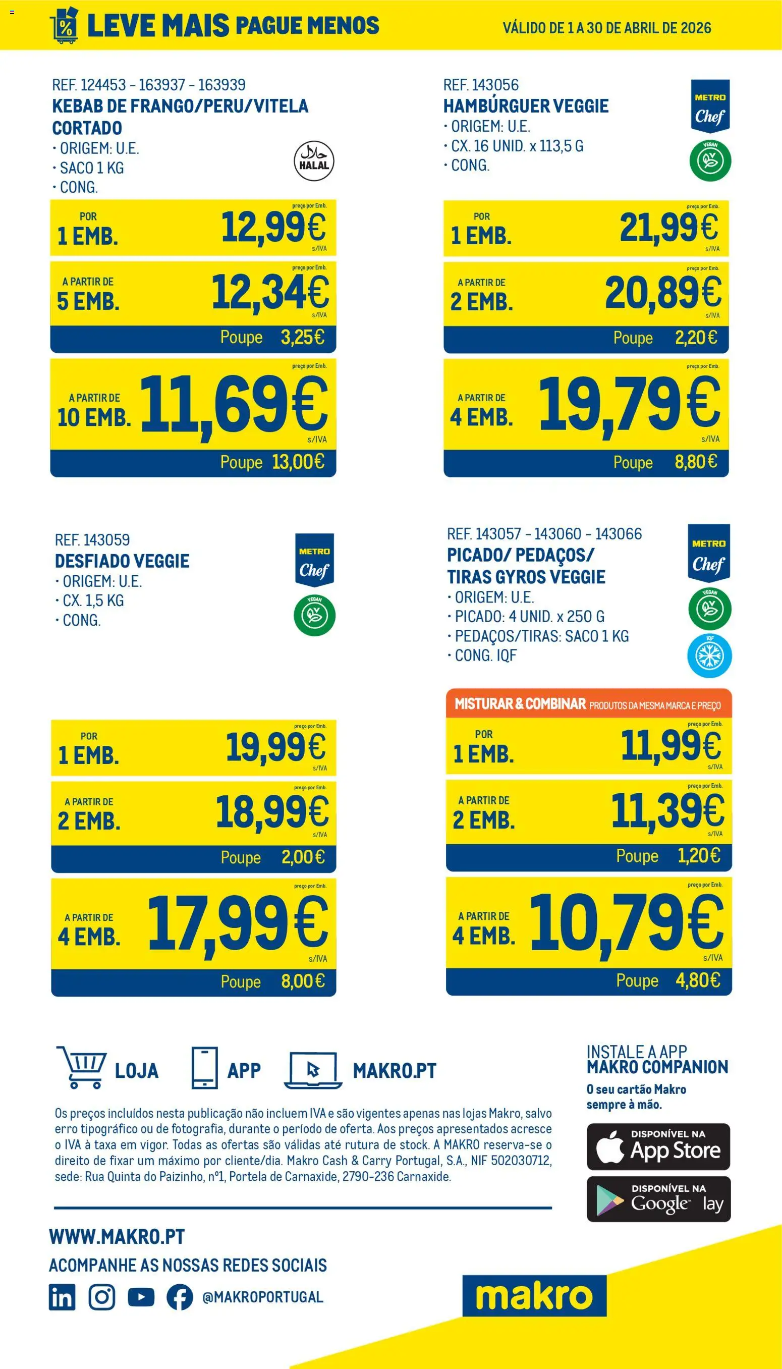 Makro Leve Mais Pague Menos - Carne Congelada │ válido de 01.04.2026 | Página: 6 | Produtos: Hambúrguer