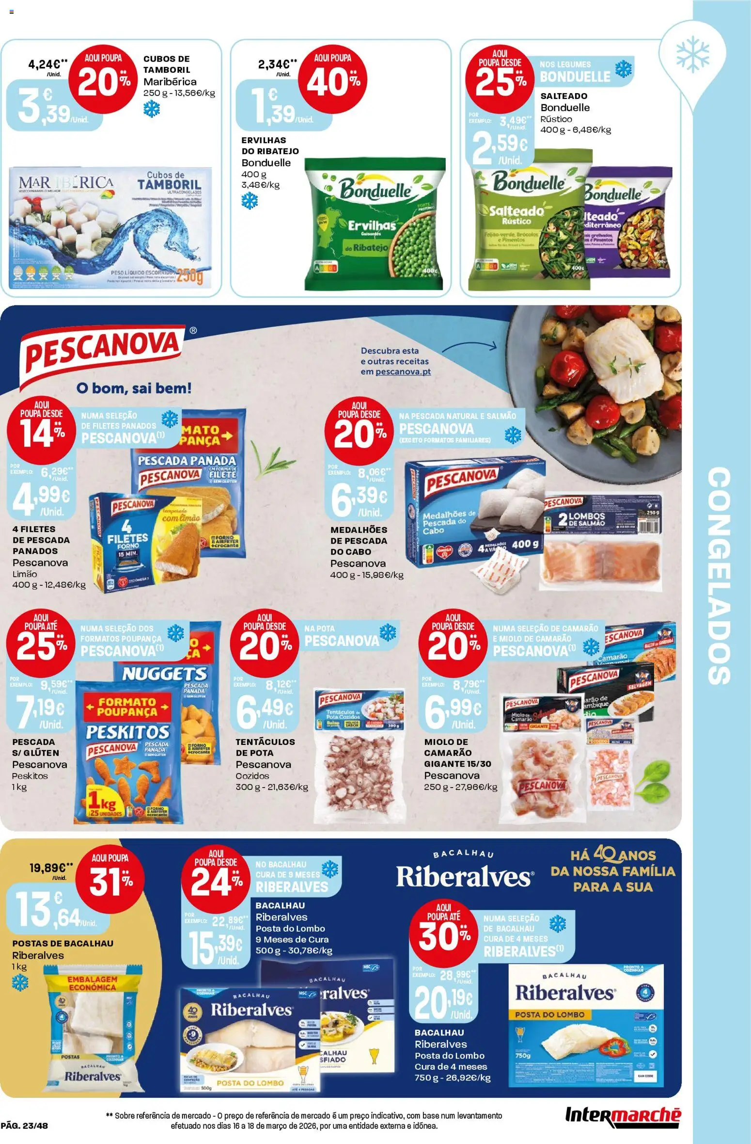 Intermarché folheto │ válido de 23.04.2026 | Página: 23 | Produtos: Brócolos, Camarão, Lombo, Tamboril