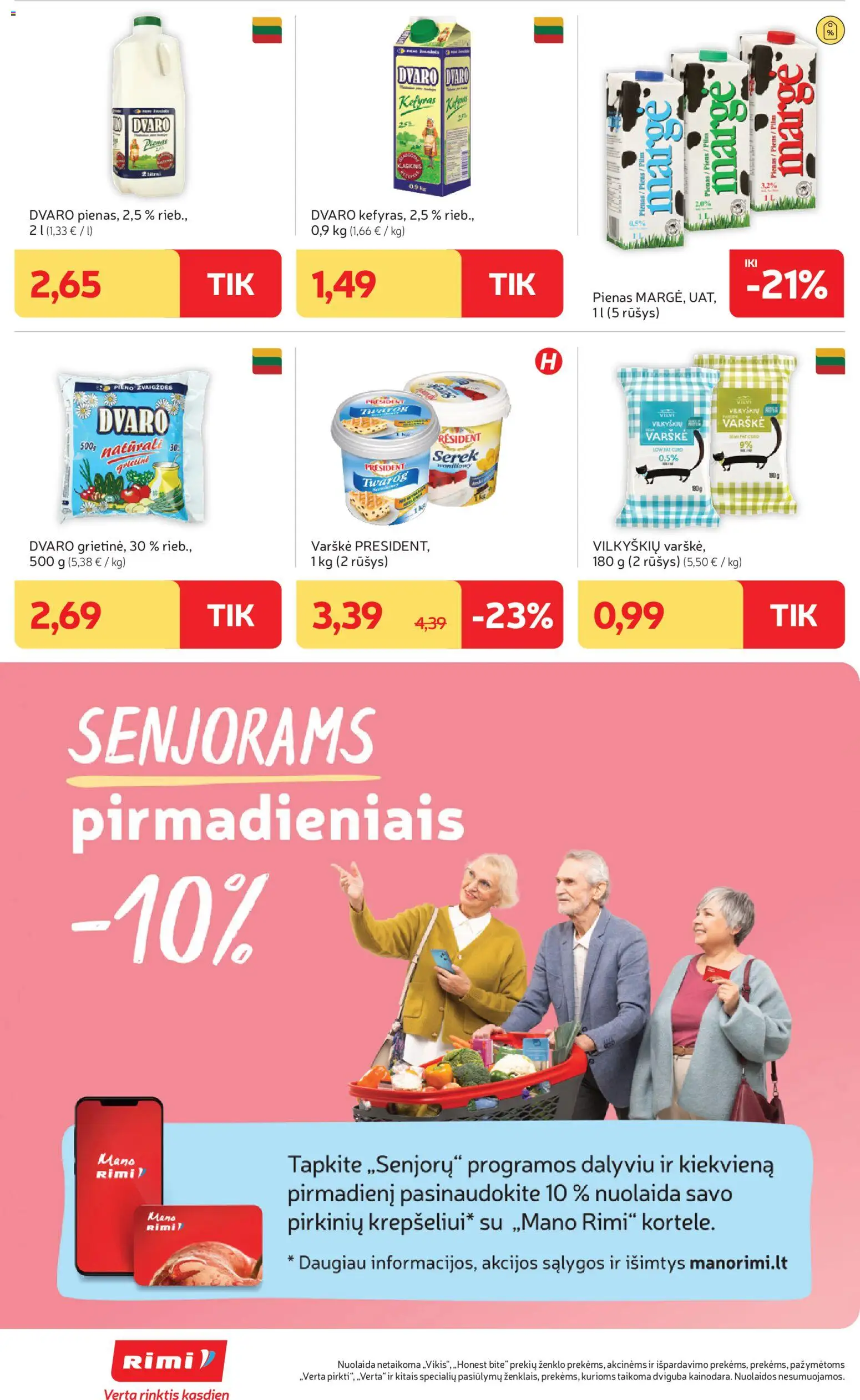 Rimi akcijos nuo 13.01.2026 | Puslapis: 22 | Prekių: Pienas, Varškė