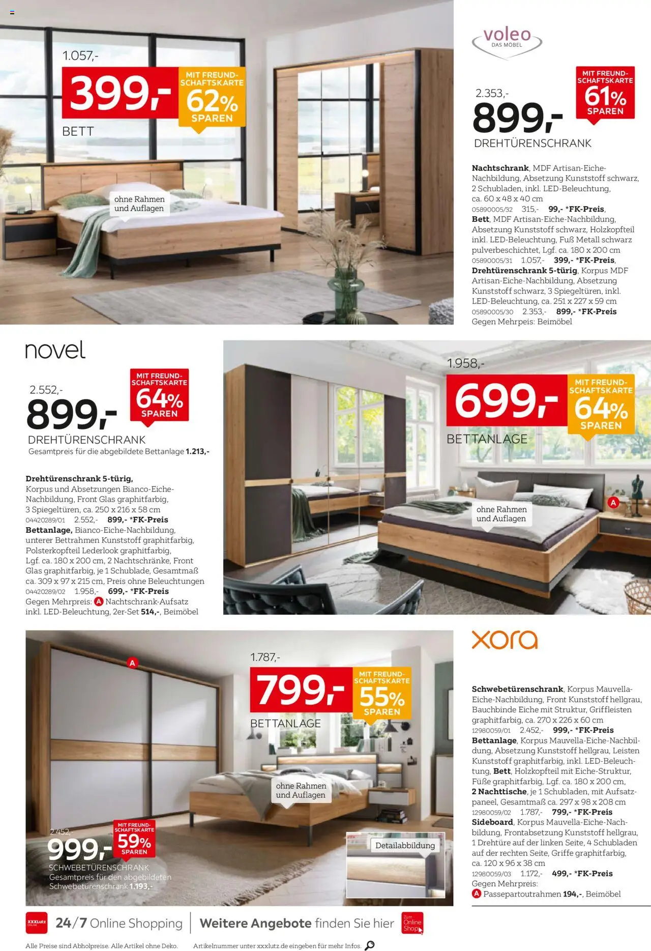 XXXL Lutz Schlafen Spezial – gültig ab 12.10.2025 | Seite: 14 | Produkte: Bett, Schwebetürenschrank, Drehtürenschrank