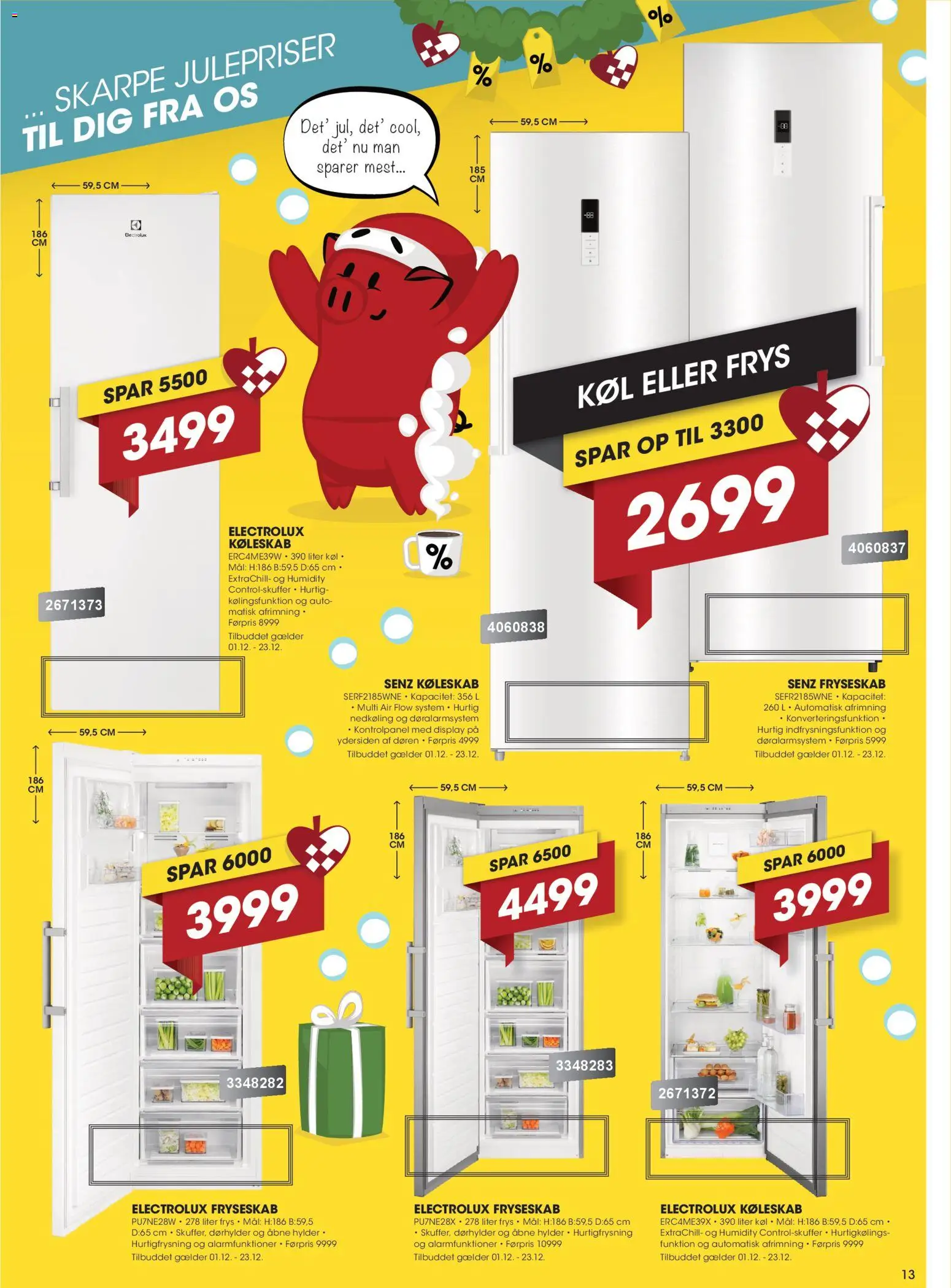 Punkt1 tilbudsavis – gyldig fra 01.12.2025 | Side: 13 | Produkter: Køleskab