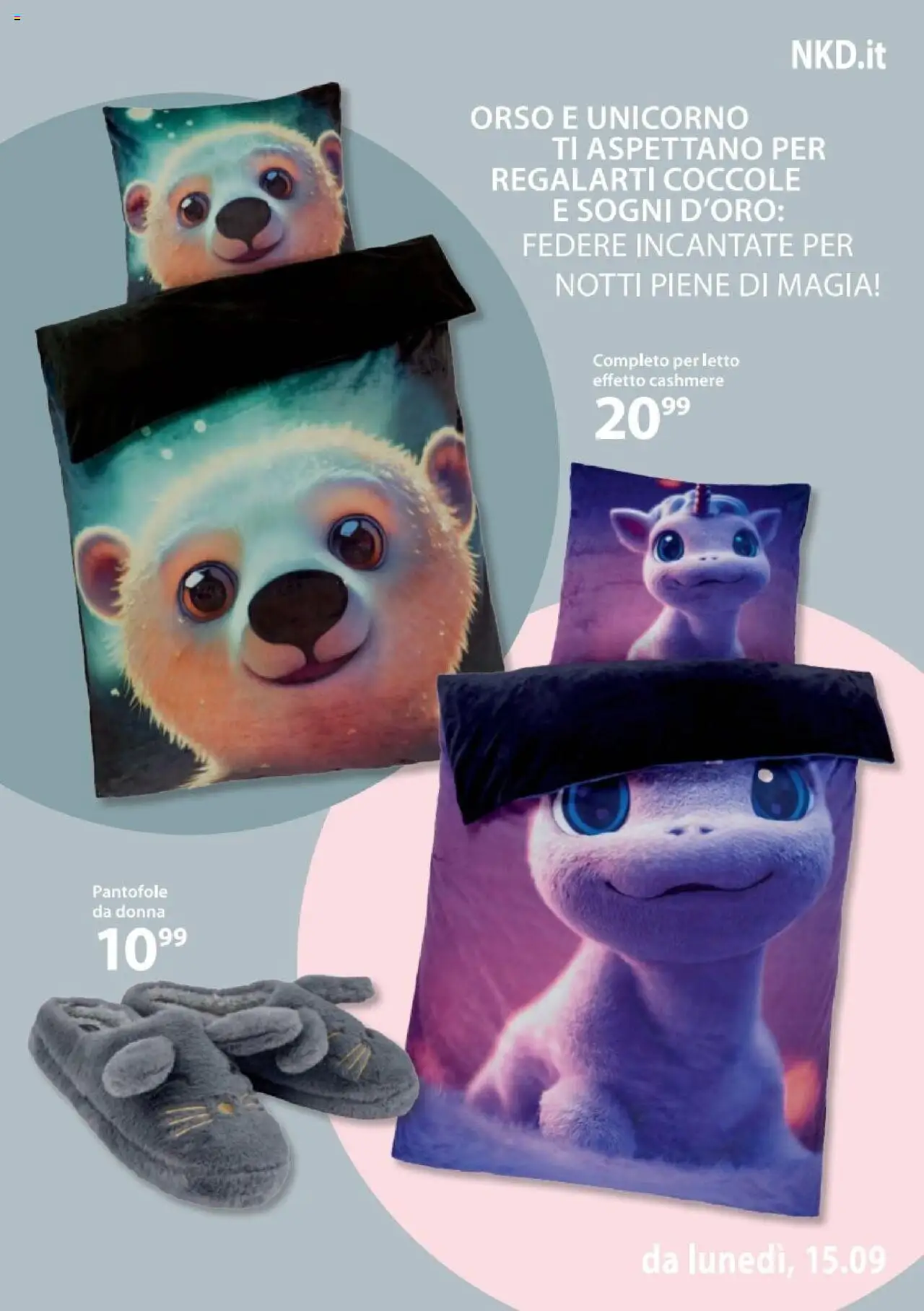 Volantino NKD del 15.09.2025 | Pagina: 9 | Prodotti: Pantofole, Letto