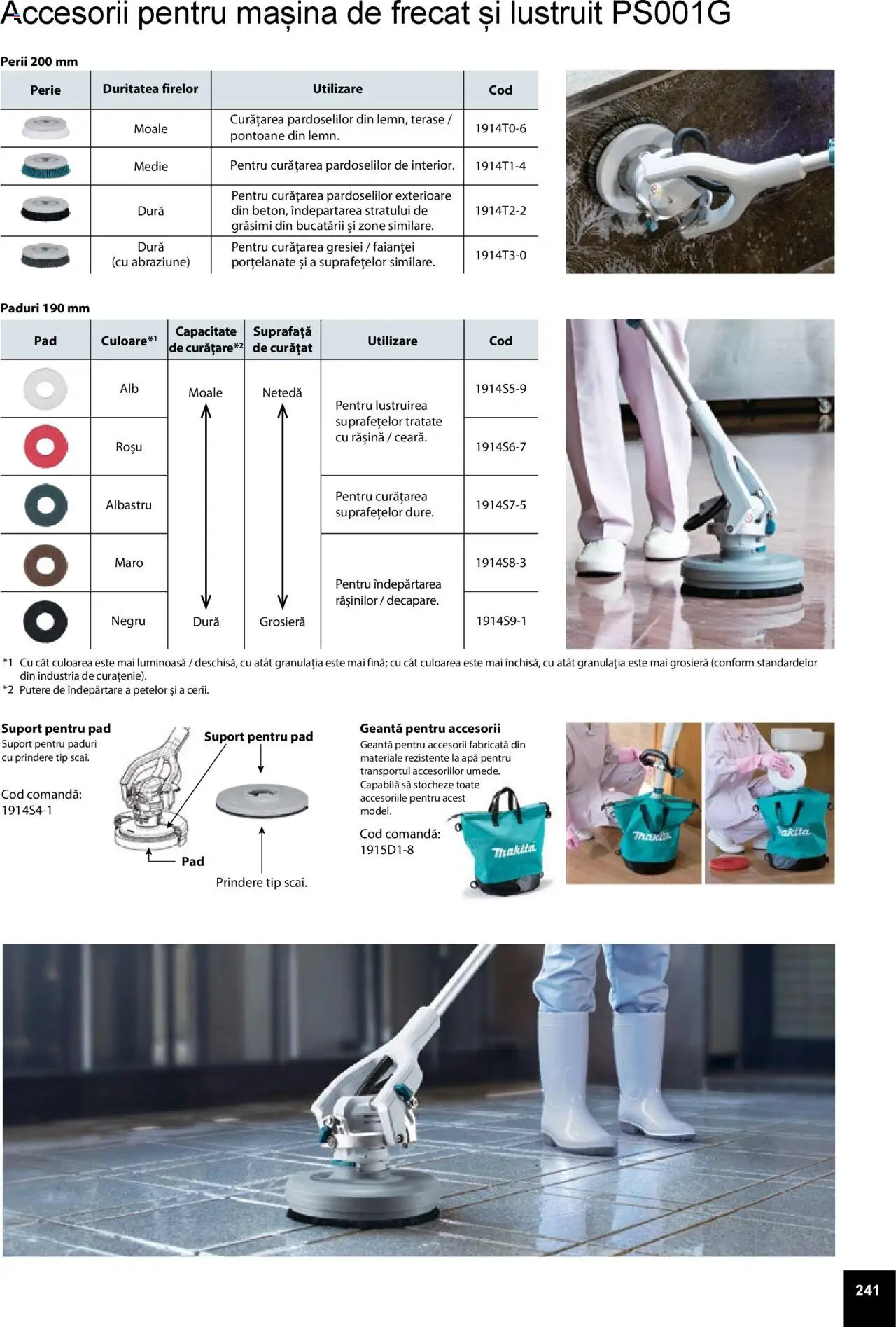 Noul catalog Makita – valabil de la 01.04.2025 | Pagină: 241 | Produse: Geantă, Perie, Apă