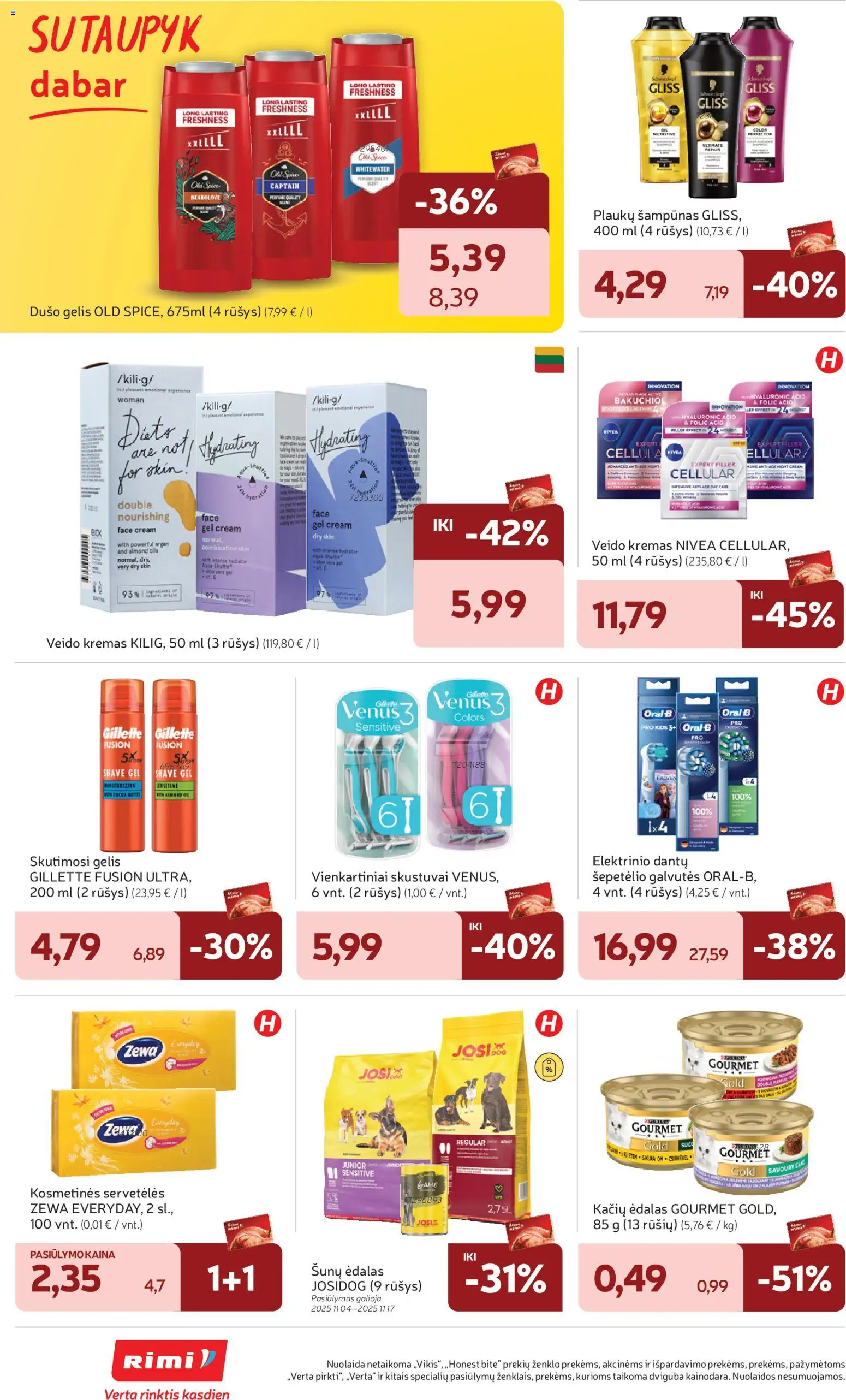 Rimi akcijos nuo 11.11.2025 | Puslapis: 34 | Prekių: Šampūnas, Kremas