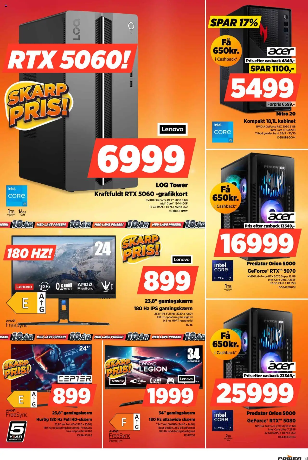 Power tilbudsavis – gyldig fra 17.10.2025 | Side: 41 | Produkter: Grafikkort, Skærm, SSD