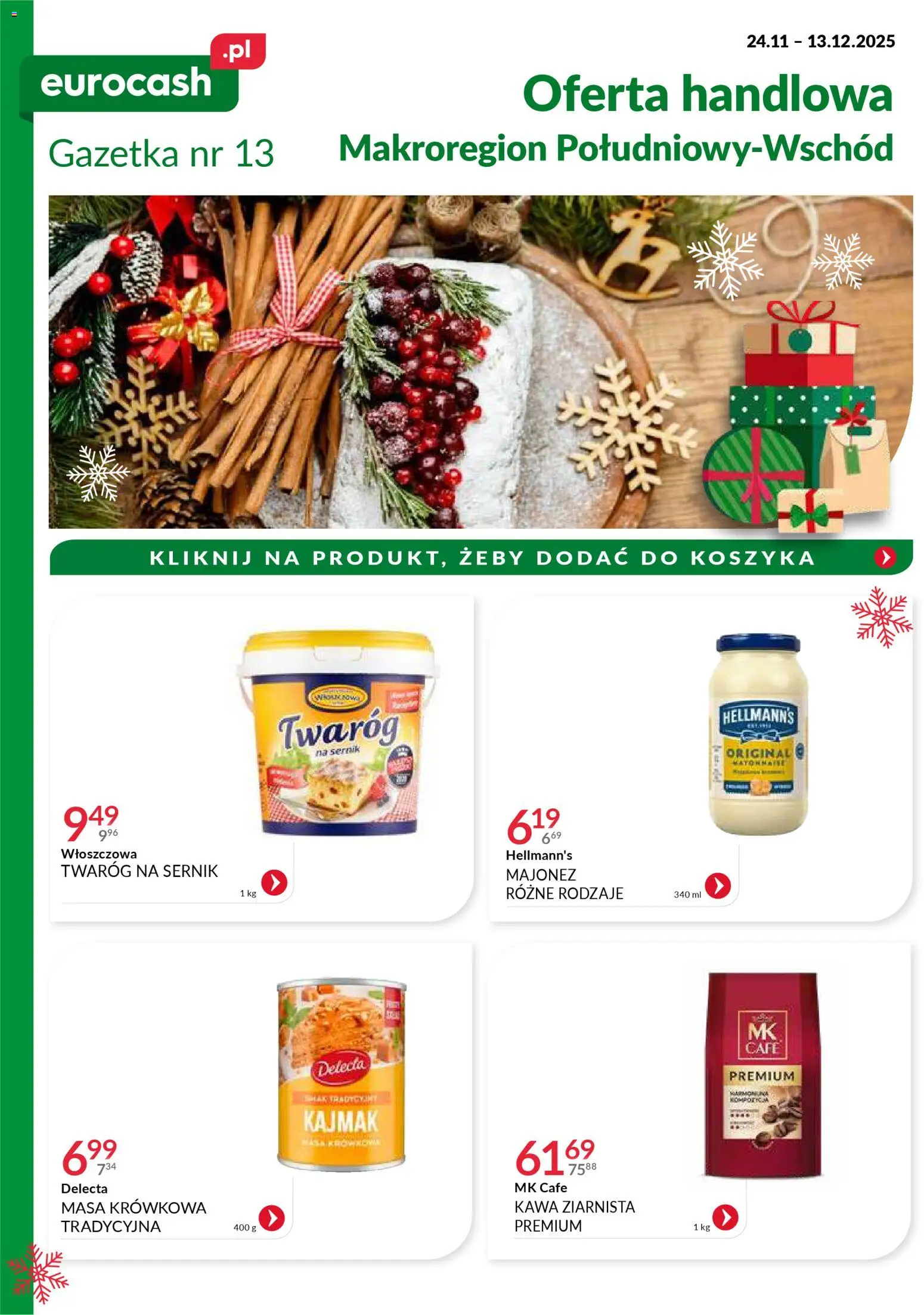 Eurocash Gazetka - Oferta Handlowa MR Południowy Wschód od 24.11.2025 | Strona: 1 | Produkty: Twaróg na sernik, Kajmak, Twaróg, Majonez