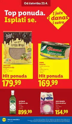 SNACK DAY Integralne tortilje, 6 x Ø 25 cm, 370 g - pregled Lidl kataloga - važi od 23.04.2026 | Strana: 30