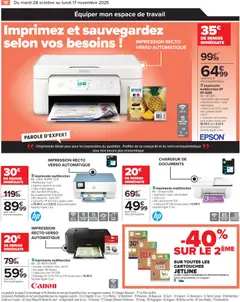 Carrefour - Prévisualisation de Carrefour catalogue Passez l'automne connecté à vos envies ! valide à partir de 28.10.2025 | Page: 20 | Produits: Imprimante, Imprimante multifonction, Cartouche HP 305, Cartouche