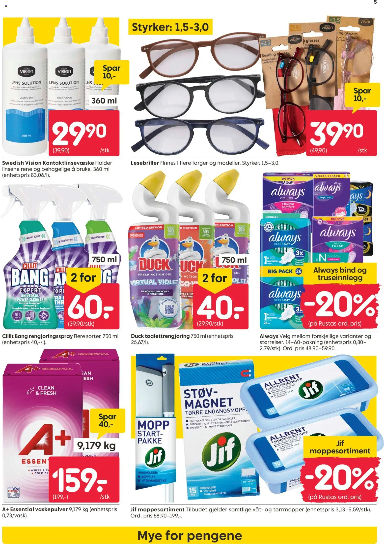 {H1} | Side: 5 | Produkter: Vaskepulver, Truseinnlegg, Tablă, Lime