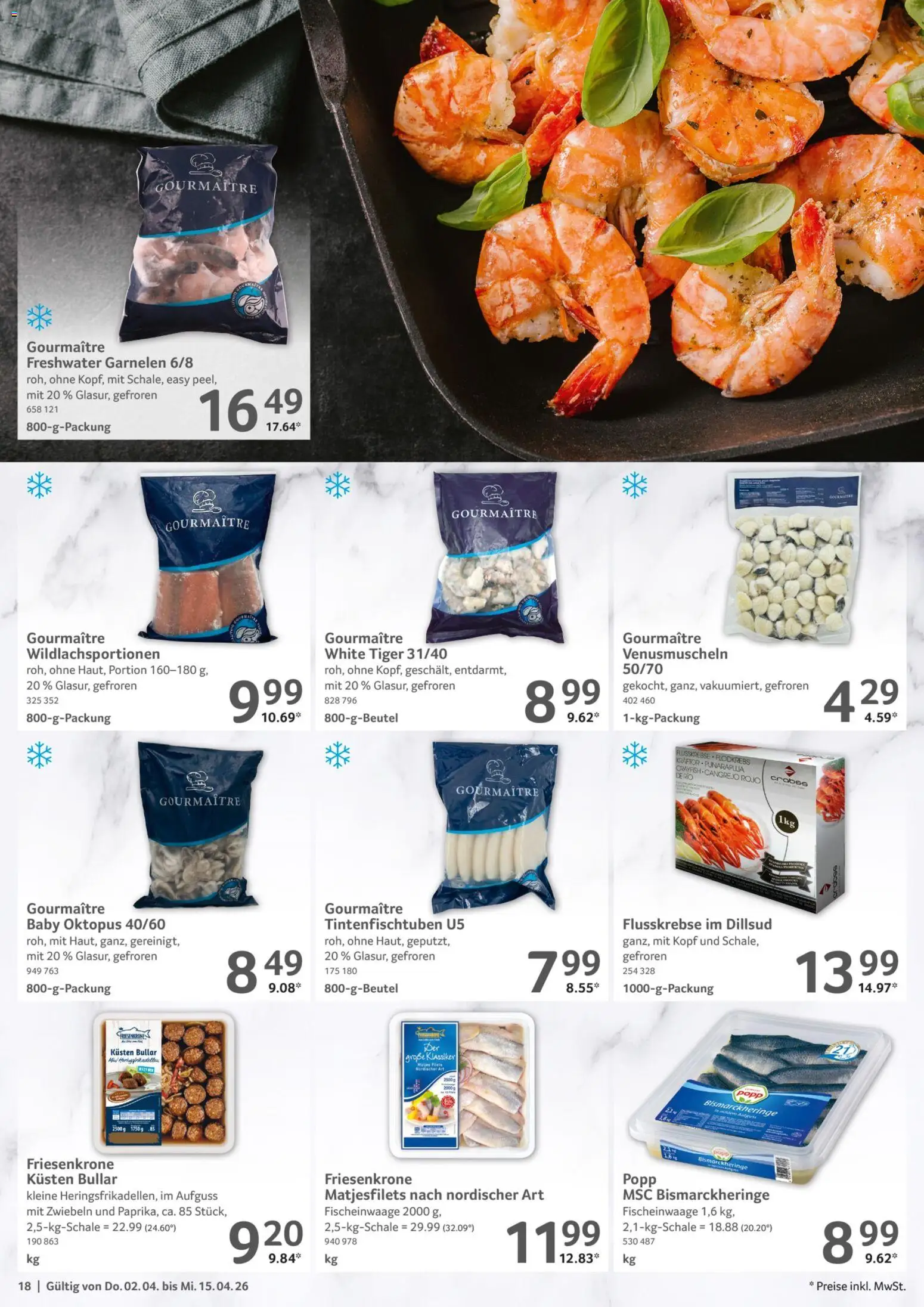 Selgros Gastronomie – gültig ab 02.04.2026 | Seite: 18 | Produkte: Garnelen, Zwiebeln