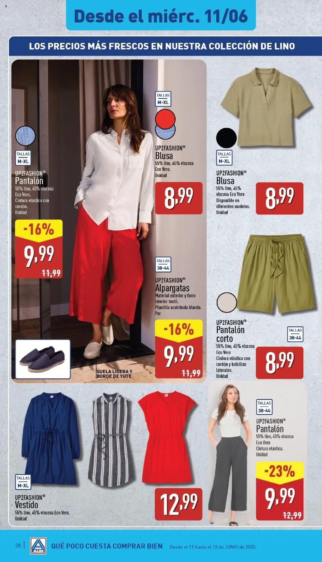 Aldi folleto Canarias │ válido desde el 09.06.2025 | Página: 20 | Productos: Blusa, Alpargatas, Pantalón corto