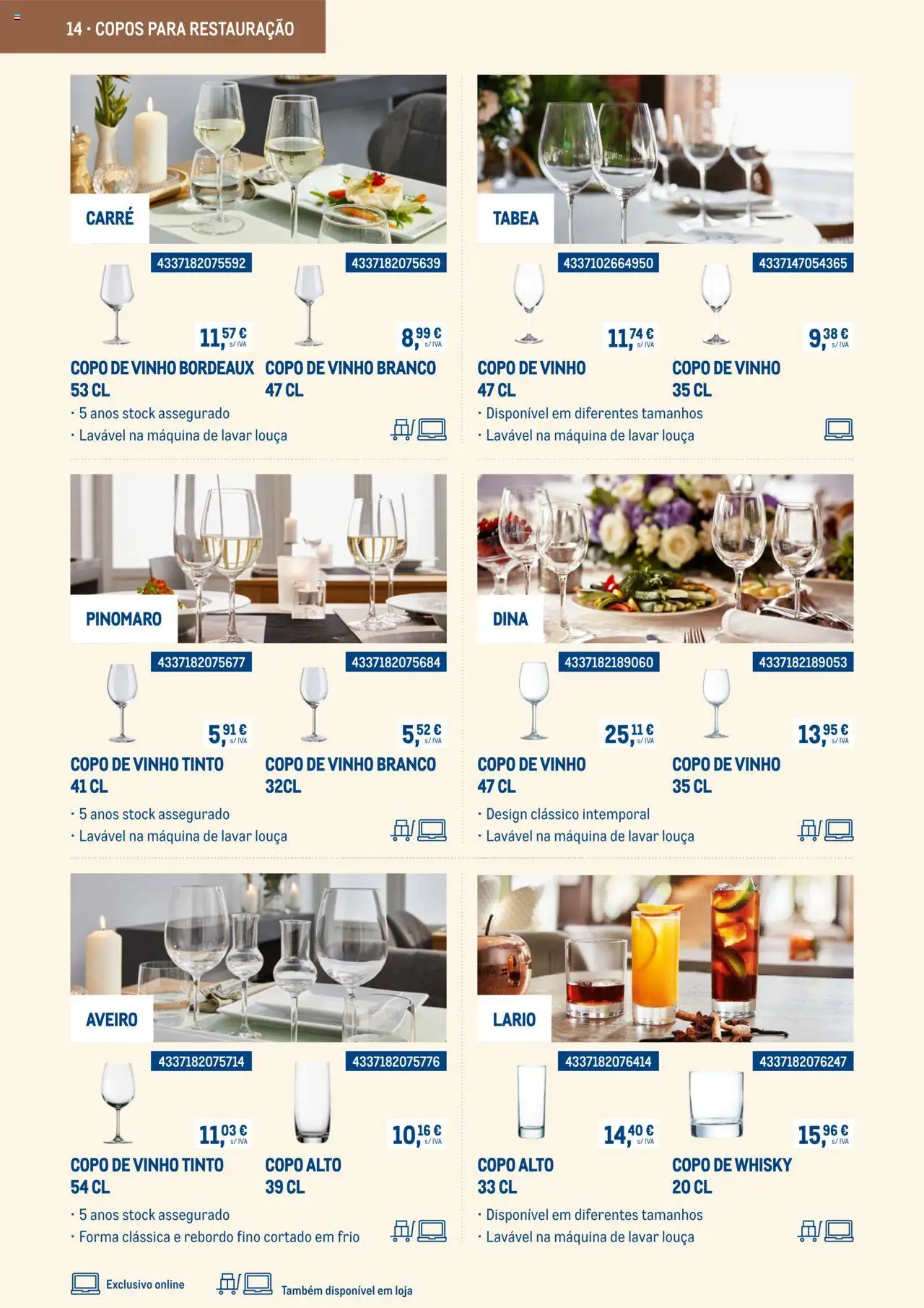 Makro -  Equipamento de cozinha e serviço de mesa - Catálogo 2025 │ válido de 03.03.2025 | Página: 14 | Produtos: Copos, Whisky, Vinho, Vinho tinto