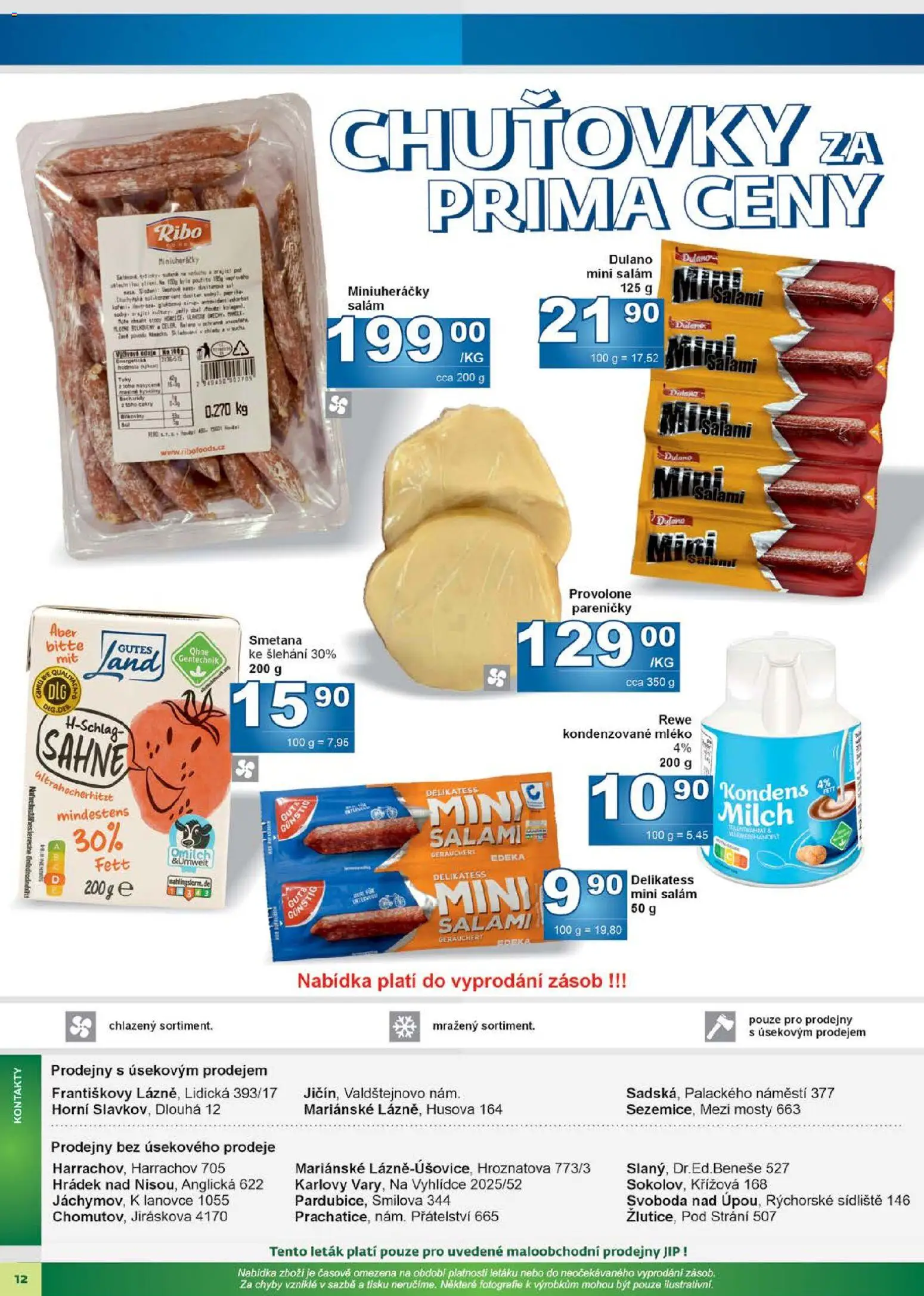 Jip leták od 02.01.2026 | Strana: 12 | Produkty: Mléko, Salám, Smetana, Kondenzované mléko