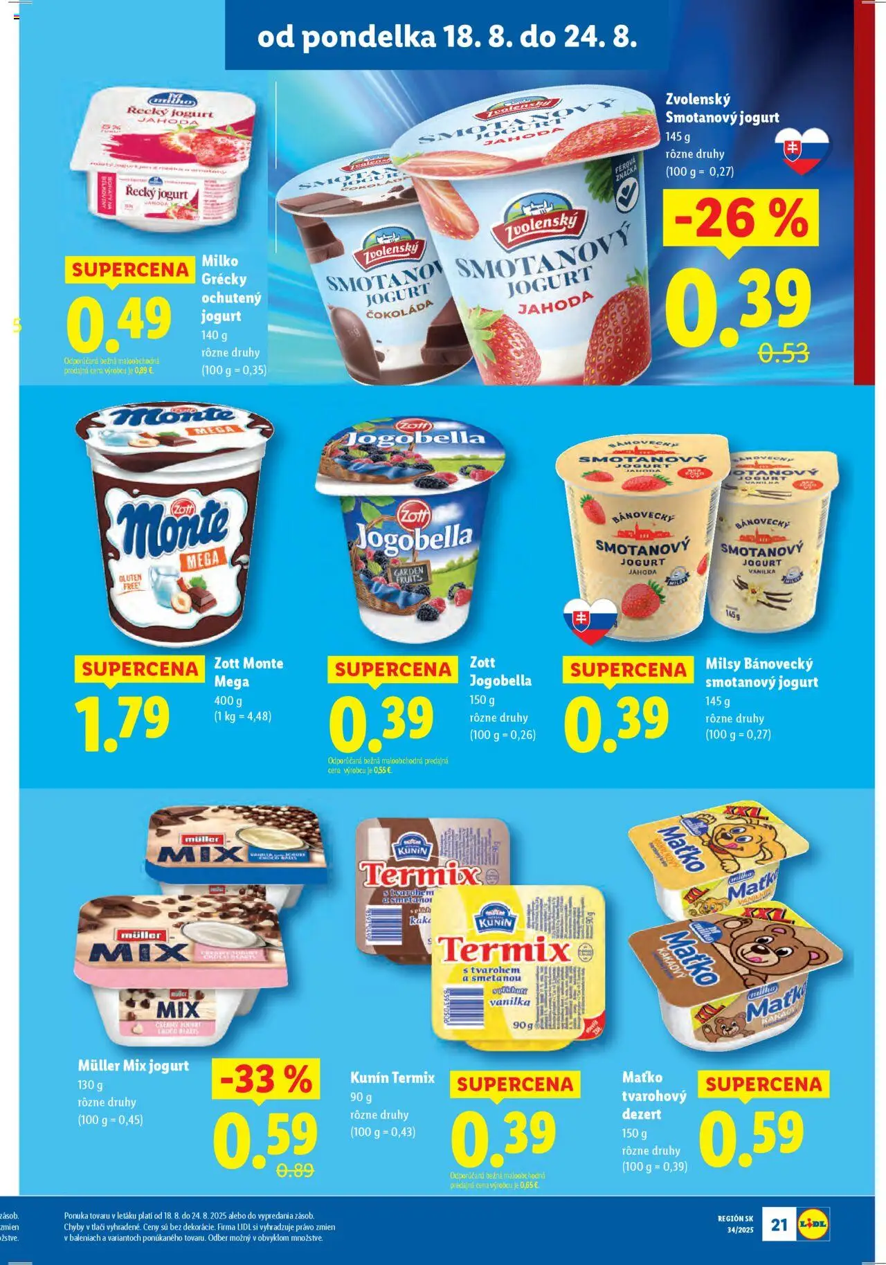 Lidl leták │ platný od 18.08.2025 | Strana: 21 | Produkty: Jogurt, Čokoláda