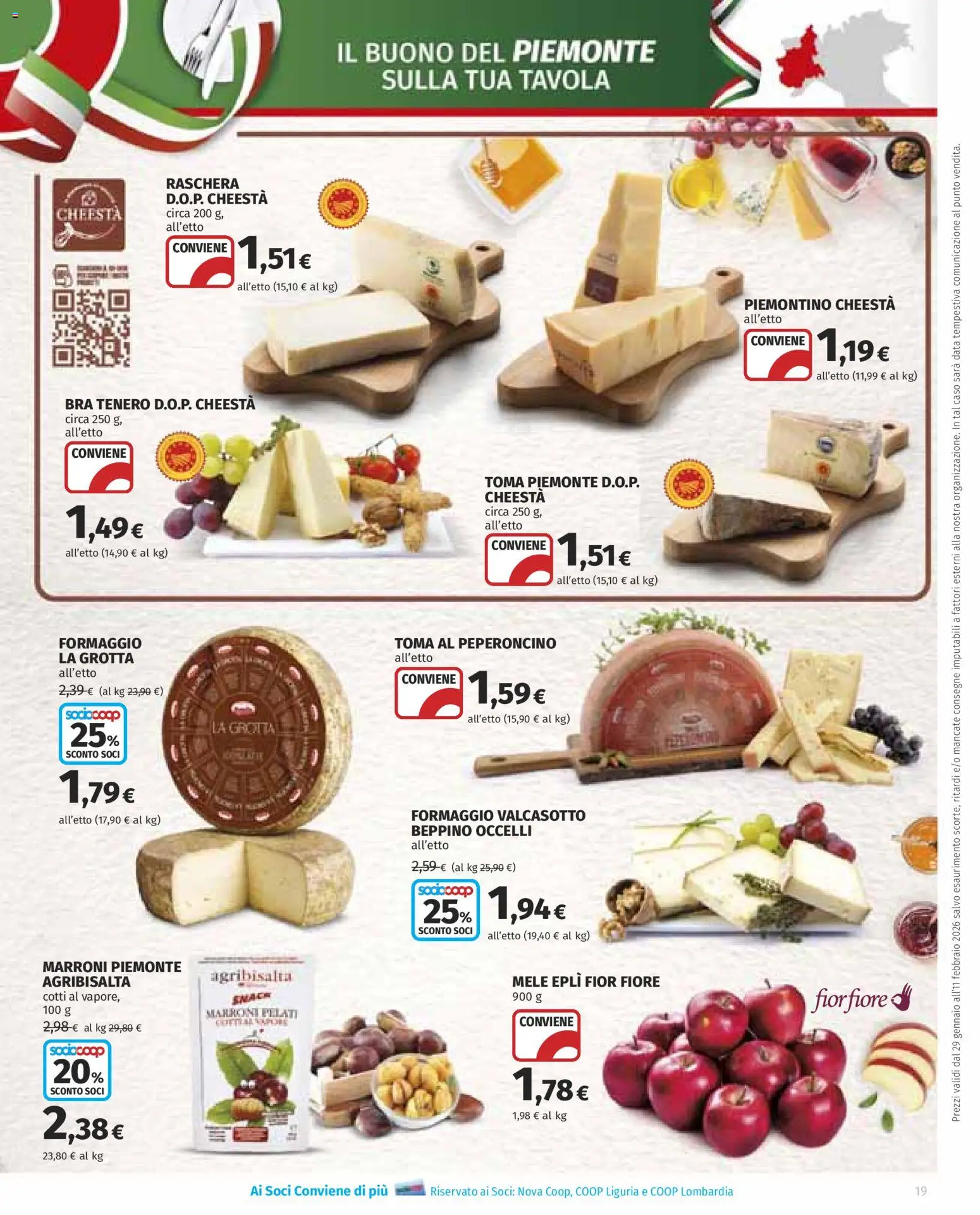 Volantino Ipercoop del 29.01.2026 | Pagina: 19 | Prodotti: Mele, Formaggio, Peperoncino, Data