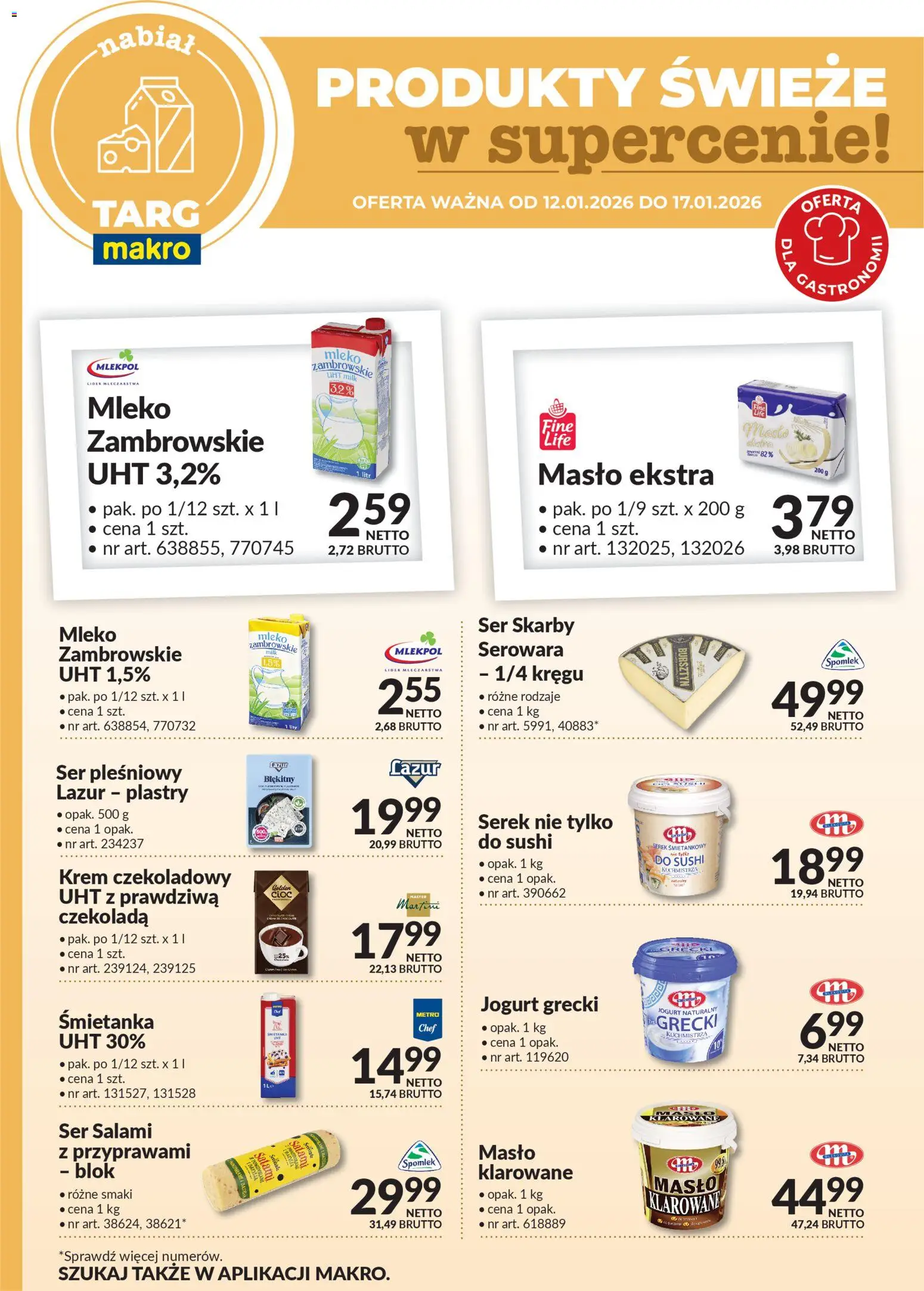 Makro Gazetka - Produkty świeże w supercenie od 12.01.2026 | Strona: 3 | Produkty: Krem czekoladowy, Serek, Masło, Jogurt