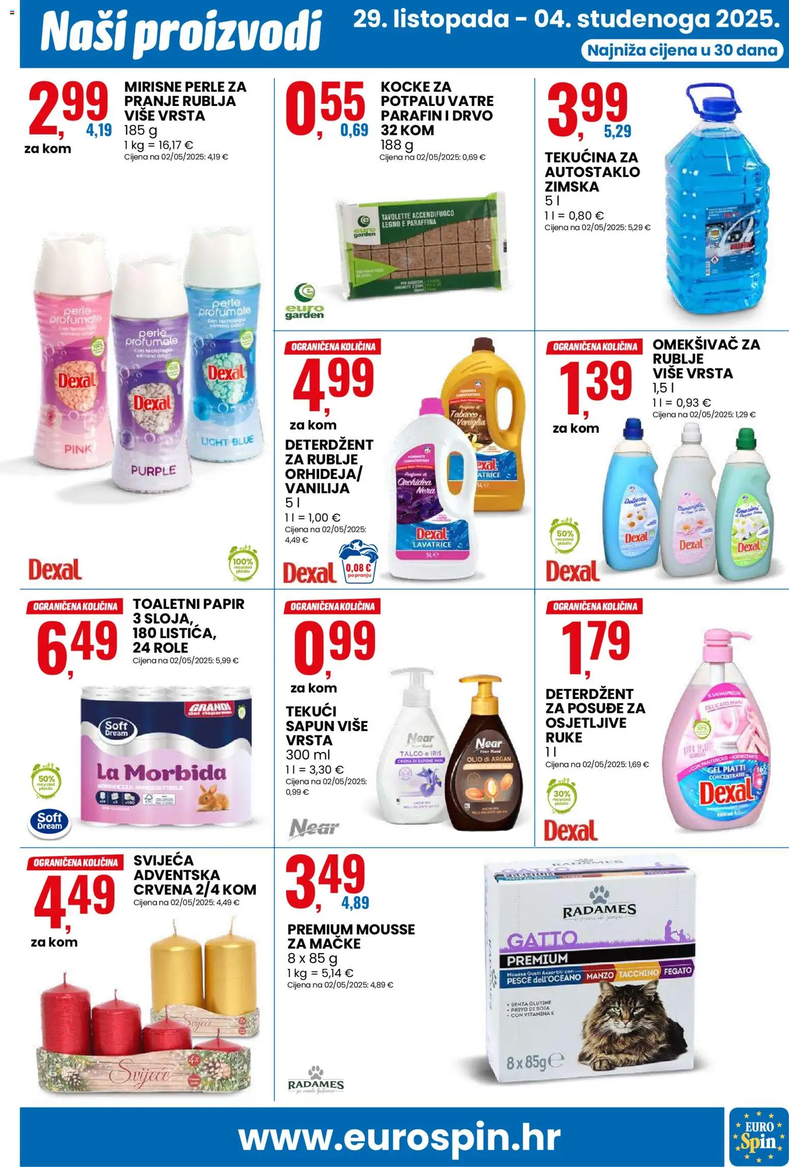 Eurospin katalog | vrijedi od 29.10.2025 | Stranica: 11 | Proizvodi: Role, Omekšivač, Deterdžent, Toaletni papir