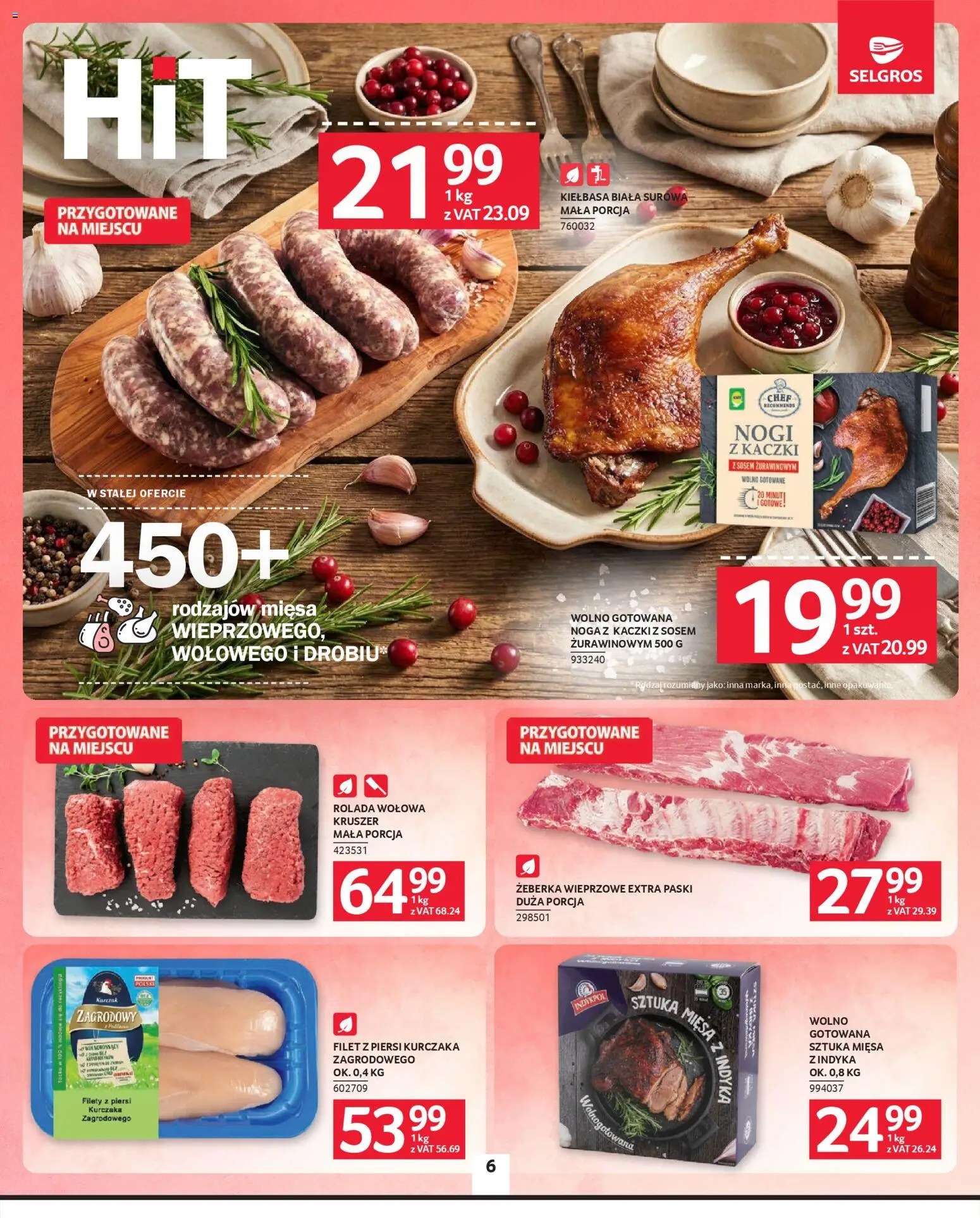 Selgros cash&carry Gazetka od 19.02.2026 | Strona: 6 | Produkty: Piersi, Rolada, Wolno gotowane, Filet z piersi kurczaka
