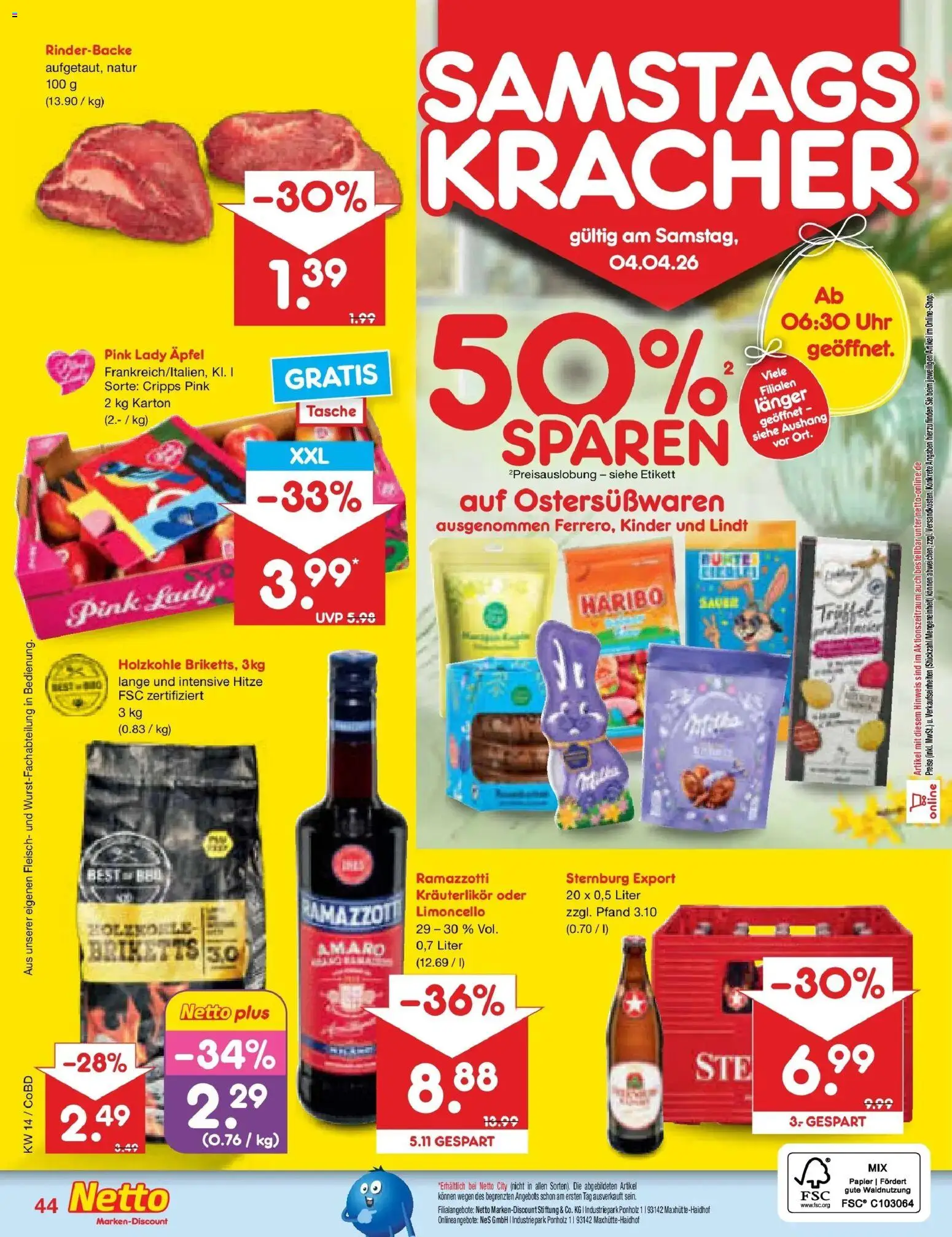 Netto Marken-Discount Prospekt Delitzsch	 – gültig ab 30.03.2026 | Seite: 58 | Produkte: Tasche, Äpfel, Lindt, Ramazzotti