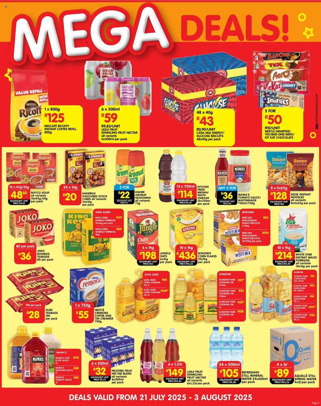 Shoprite Eastern Cape -  Cash & Carry Month End Deals Idutywa, King William's Town & Thembani │ valid from 21.07.2025 | Page: 3 | Products: Creamer, Stock, Water, Paper