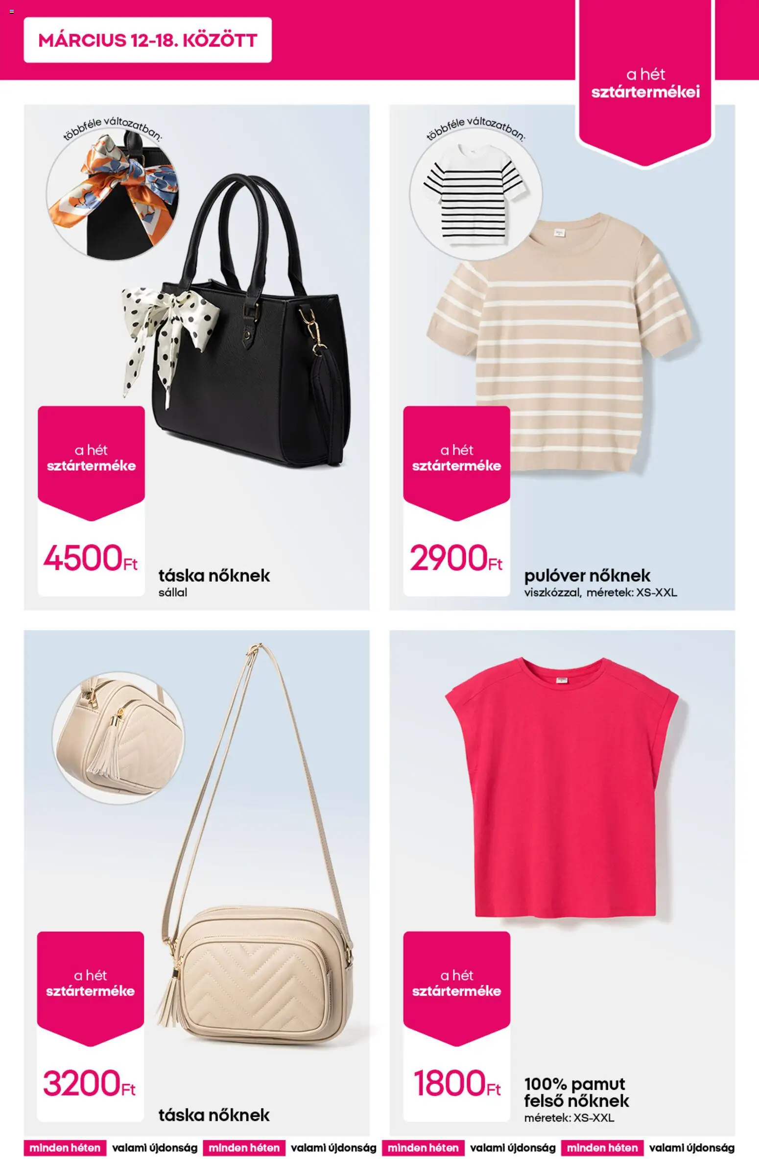 Pepco akciós ujság - amely érvényes a következő dátumtól: 12.03.2026 | Oldal: 3 | Termékek: Táska, Pulóver