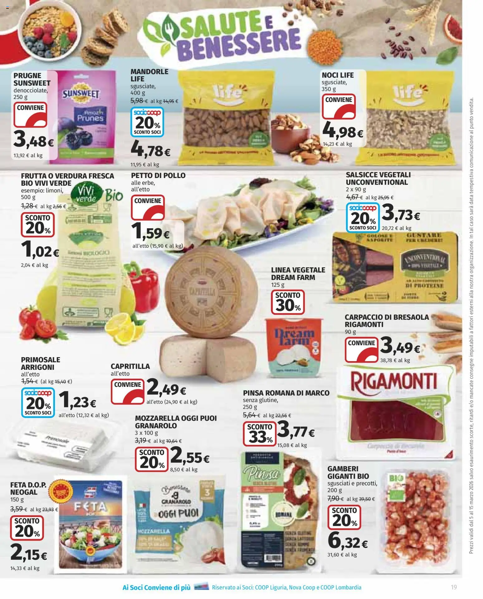 Volantino COOP del 05.03.2026 | Pagina: 19 | Prodotti: Bresaola, Gamberi, Frutta, Mandorle