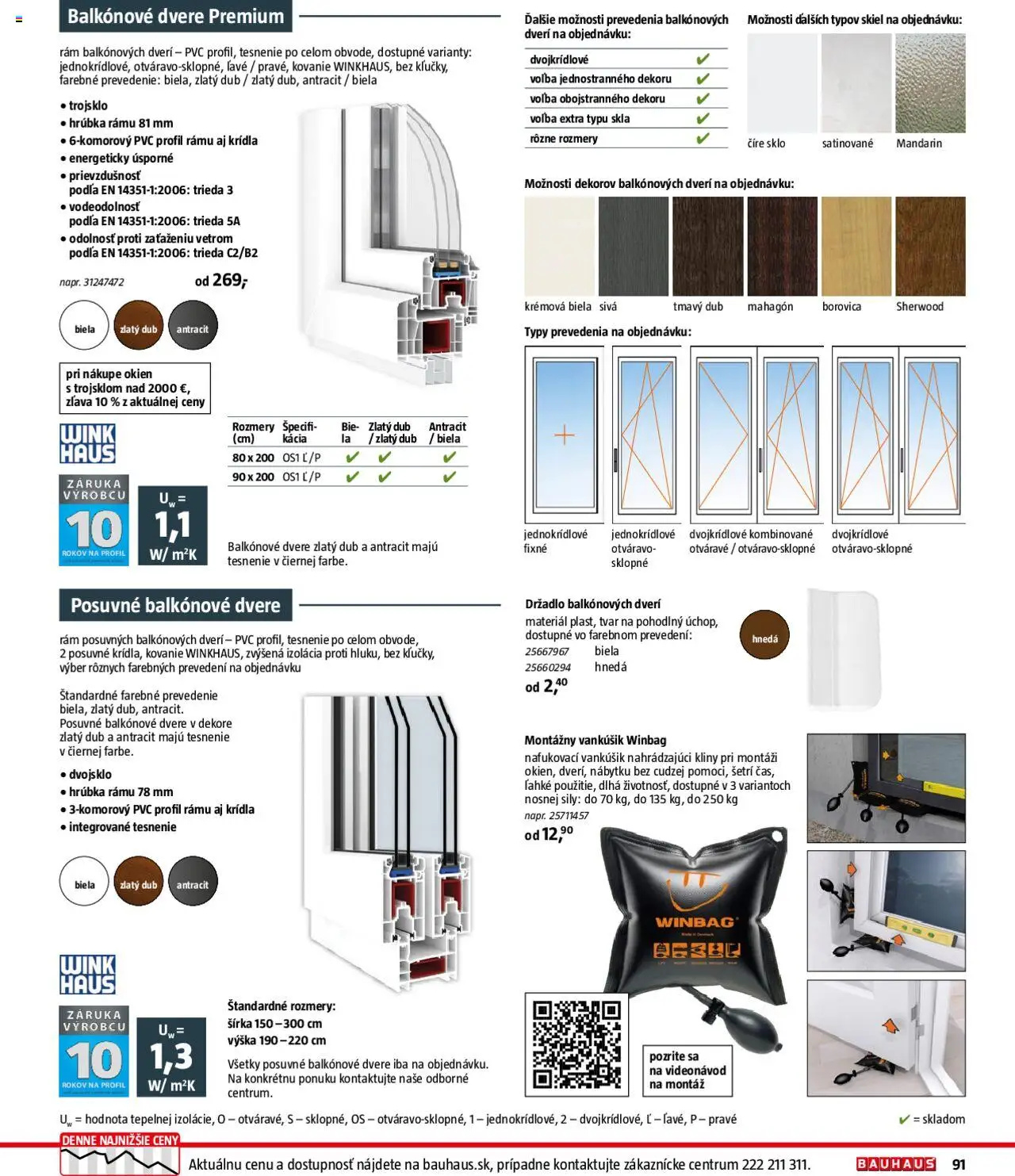 Nové Bauhaus akcie – leták je platný od 08.09.2025 | Strana: 91 | Produkty: Balkónové dvere, Kovanie, Rám, Dvere