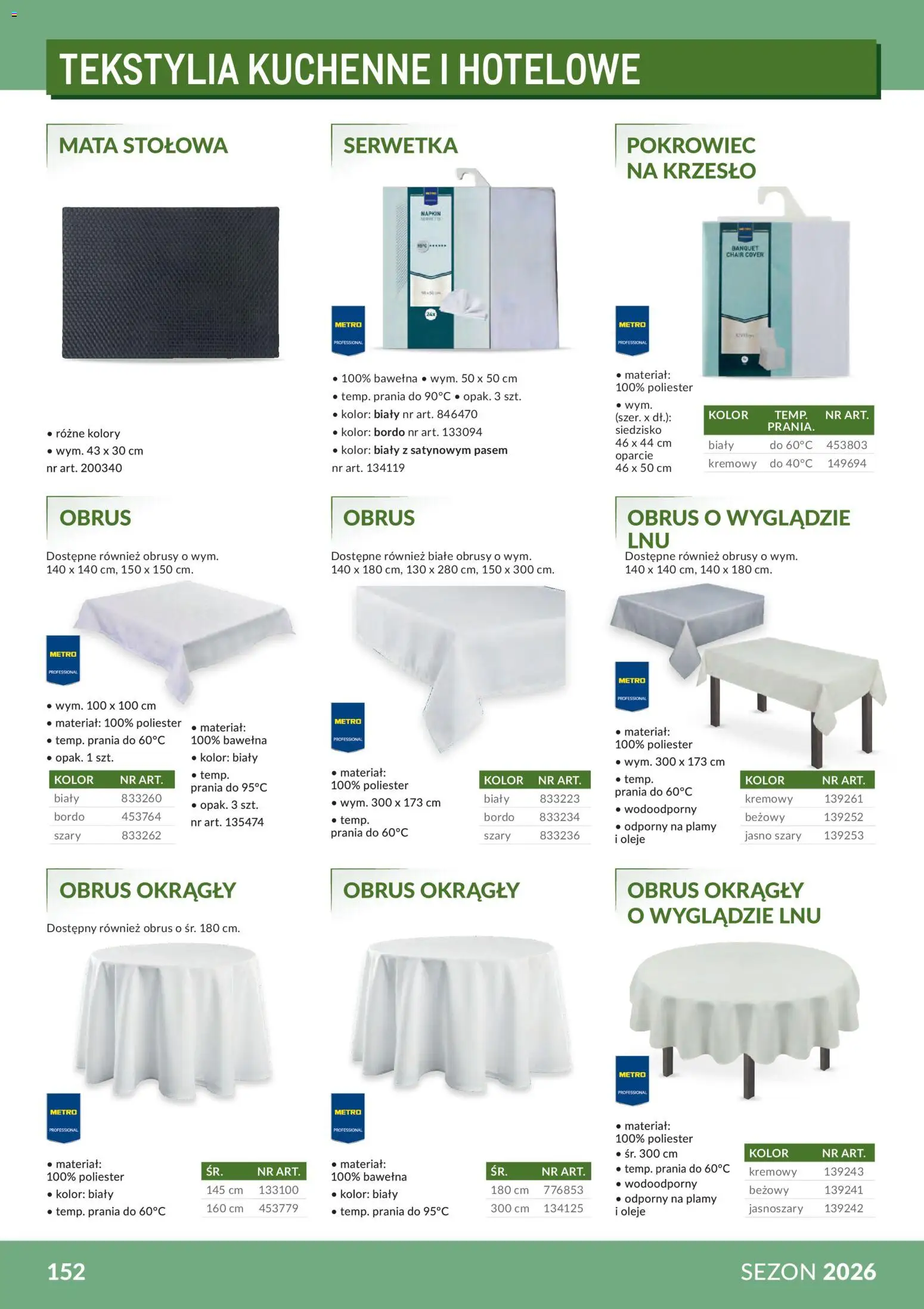 Makro Gazetka - Profesjonalna Gastronomia od 01.02.2026 | Strona: 152 | Produkty: Krzesło, Olej, Tekstylia