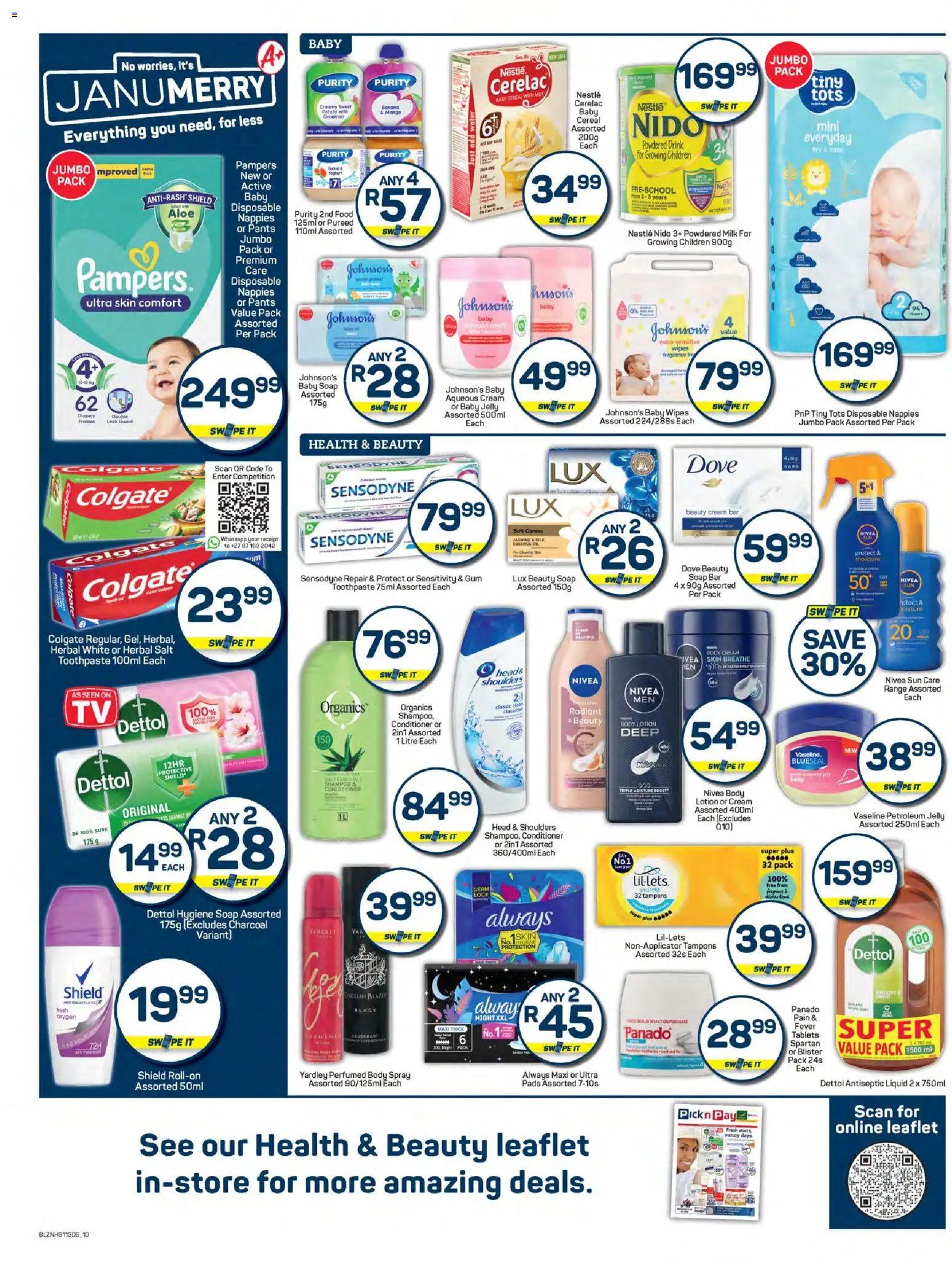 New Pick n Pay catalogue – valid from 23.01.2026 | Page: 10 | Products: Pads, Body spray, Cream, Petroleum jelly