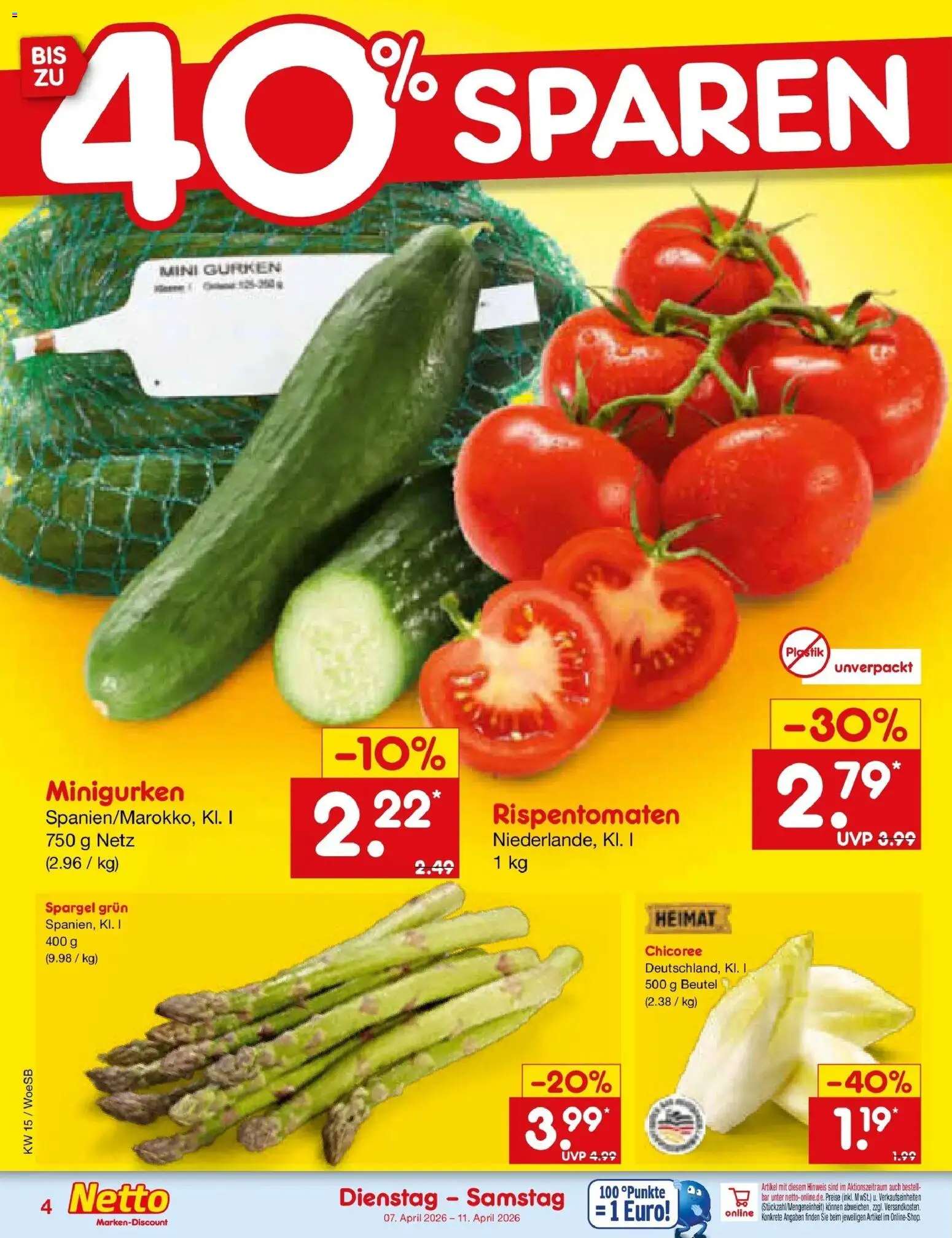Netto Marken-Discount Prospekt Gemmingen	 – gültig ab 05.04.2026 | Seite: 6 | Produkte: Spargel, Gurken