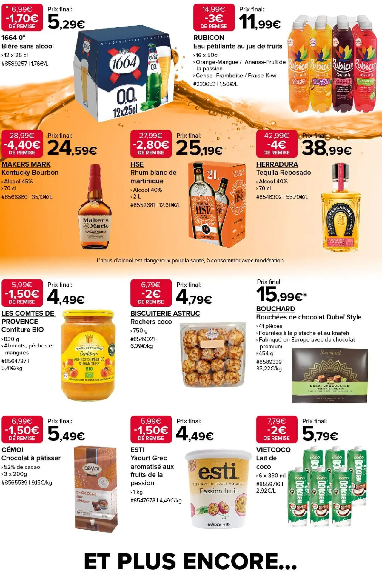  | Page: 2 | Produits: Orange, Rhum, Abricots, Lait