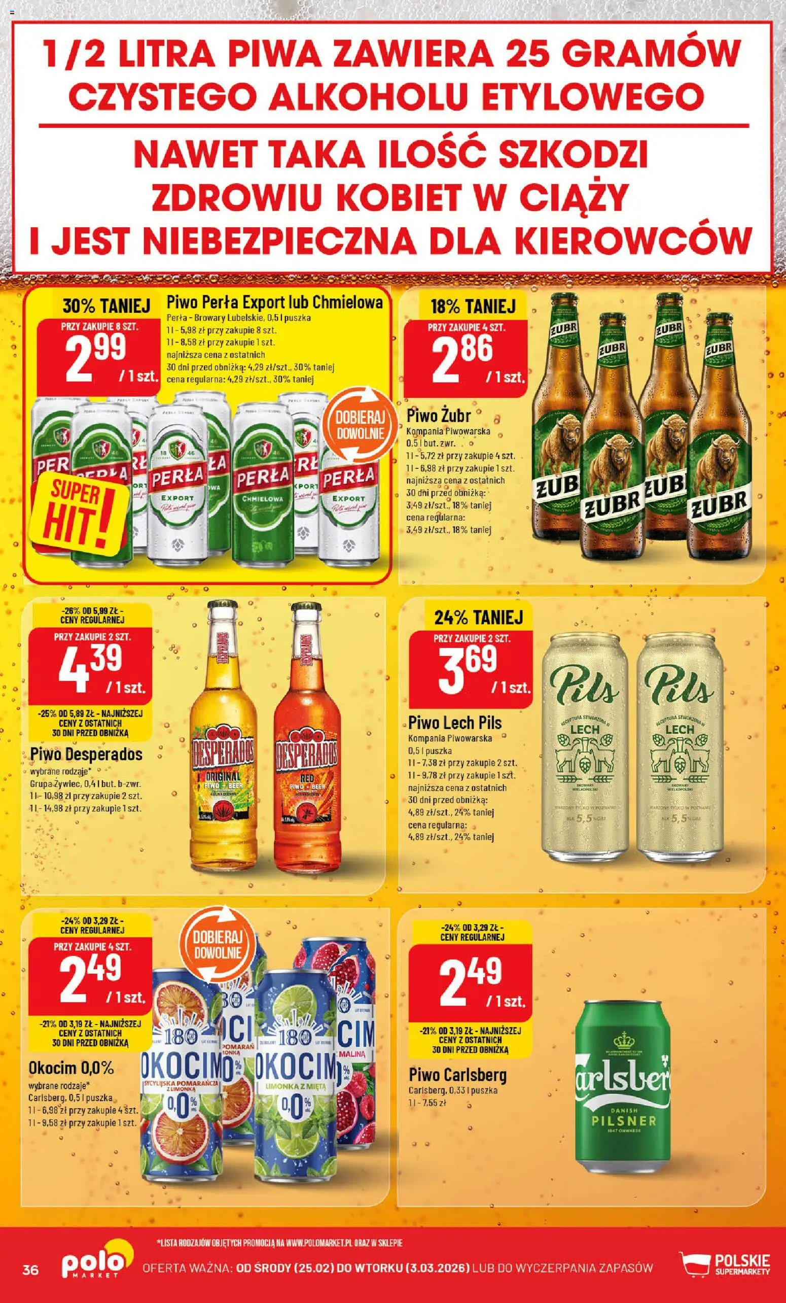 POLOmarket Gazetka od 25.02.2026 | Strona: 36 | Produkty: Malina, Mięta, Piwo perła, Piwo