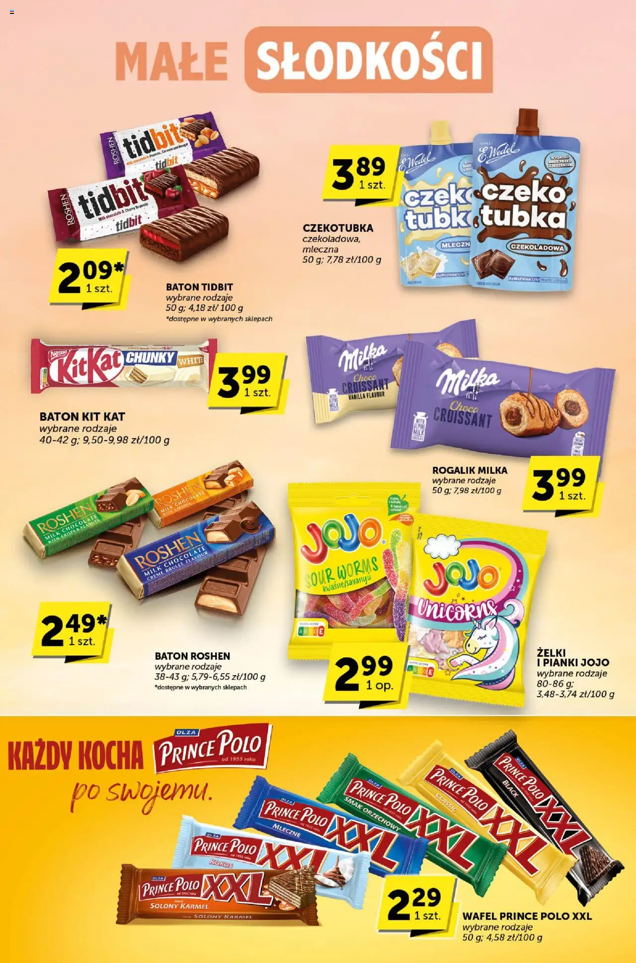Groszek Gazetka - Katalog od 07.08.2025 | Strona: 18 | Produkty: Czekoladowa, Prince polo xxl, Milka, Pianki
