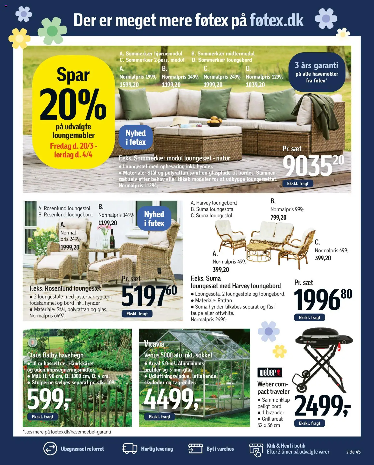 Føtex tilbudsavis – gyldig fra 27.03.2026 | Side: 74 | Produkter: Bord, Havemøbler, Loungesæt, Grill