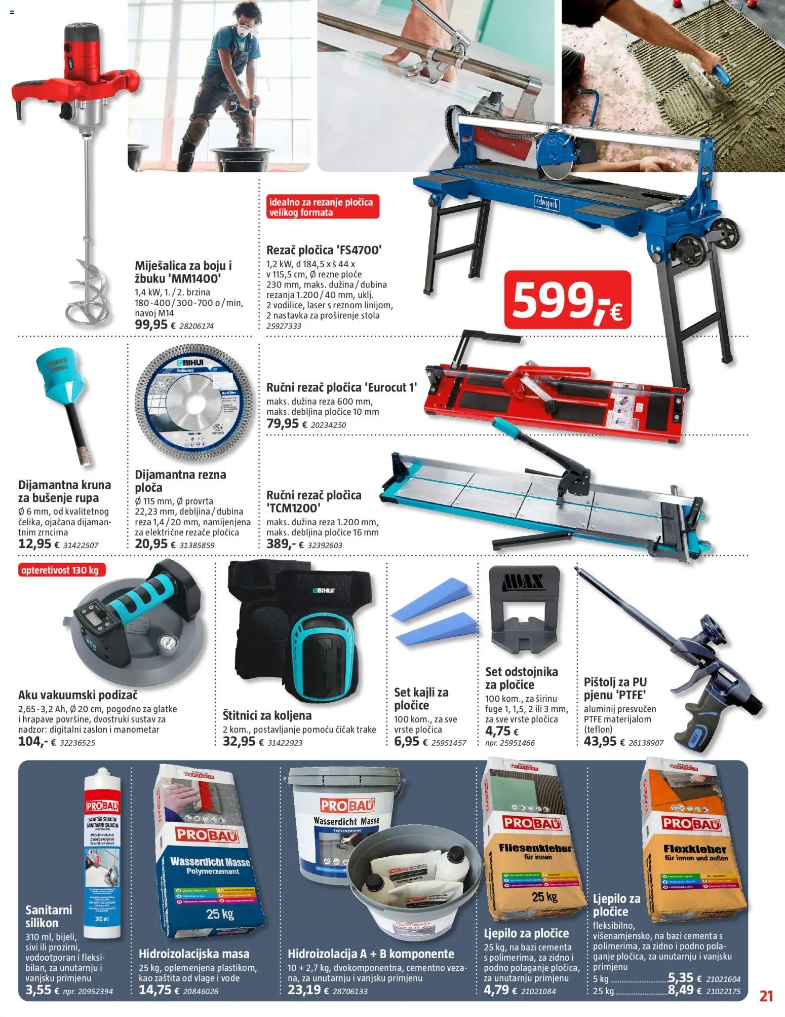 Bauhaus katalog | vrijedi od 18.03.2026 | Stranica: 21 | Proizvodi: Manometar, Pločice, Rezač, Ljepilo