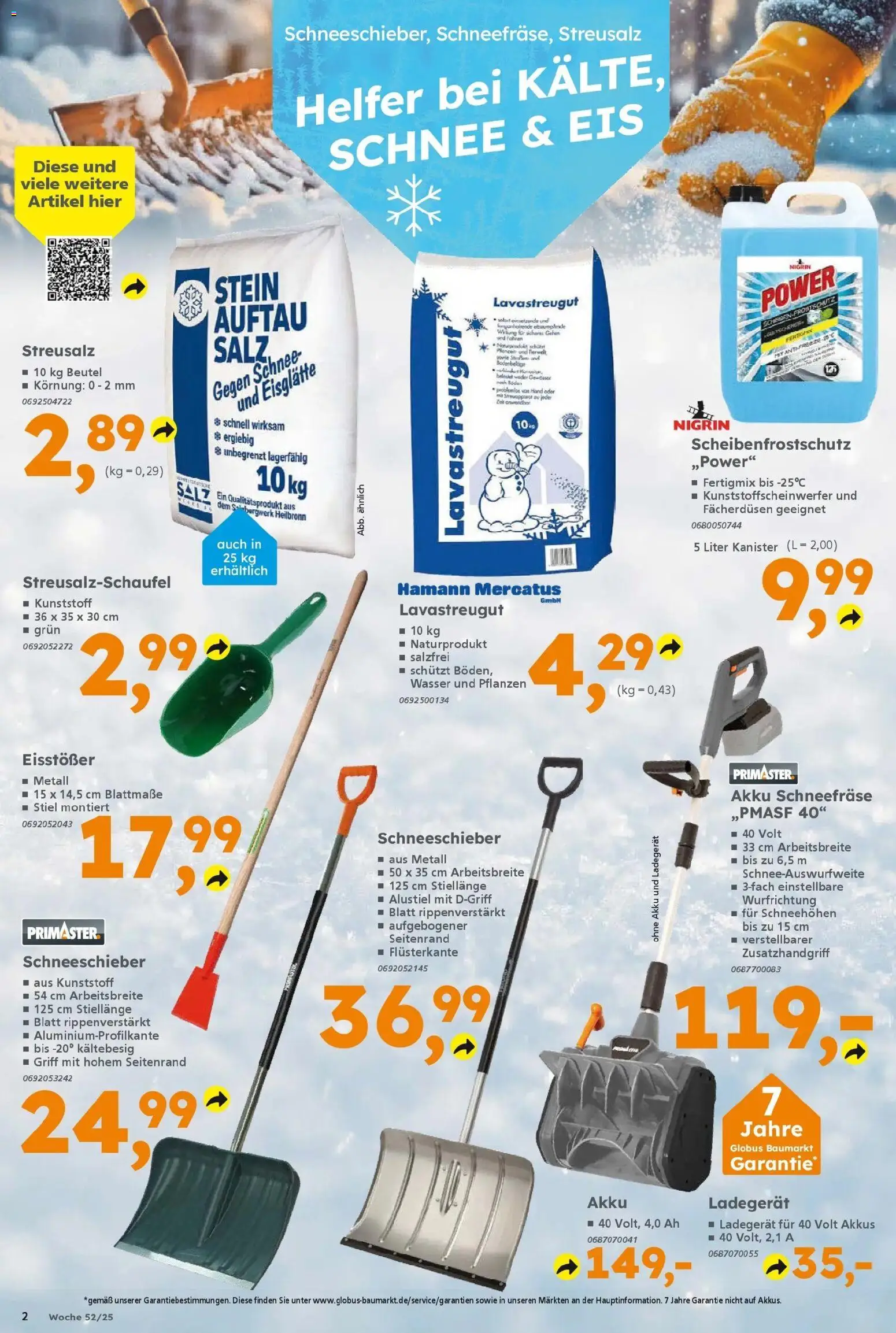 Globus Baumarkt prospekt Gensingen	 – gültig ab 22.12.2025 | Seite: 2 | Produkte: Wasser, Salz, Ladegerät, Eis