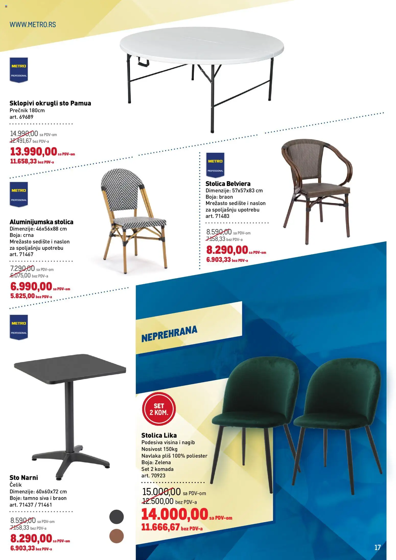 Metro katalog - važi od 22.01.2026 | Strana: 17 | Proizvode: Sto, Stolica