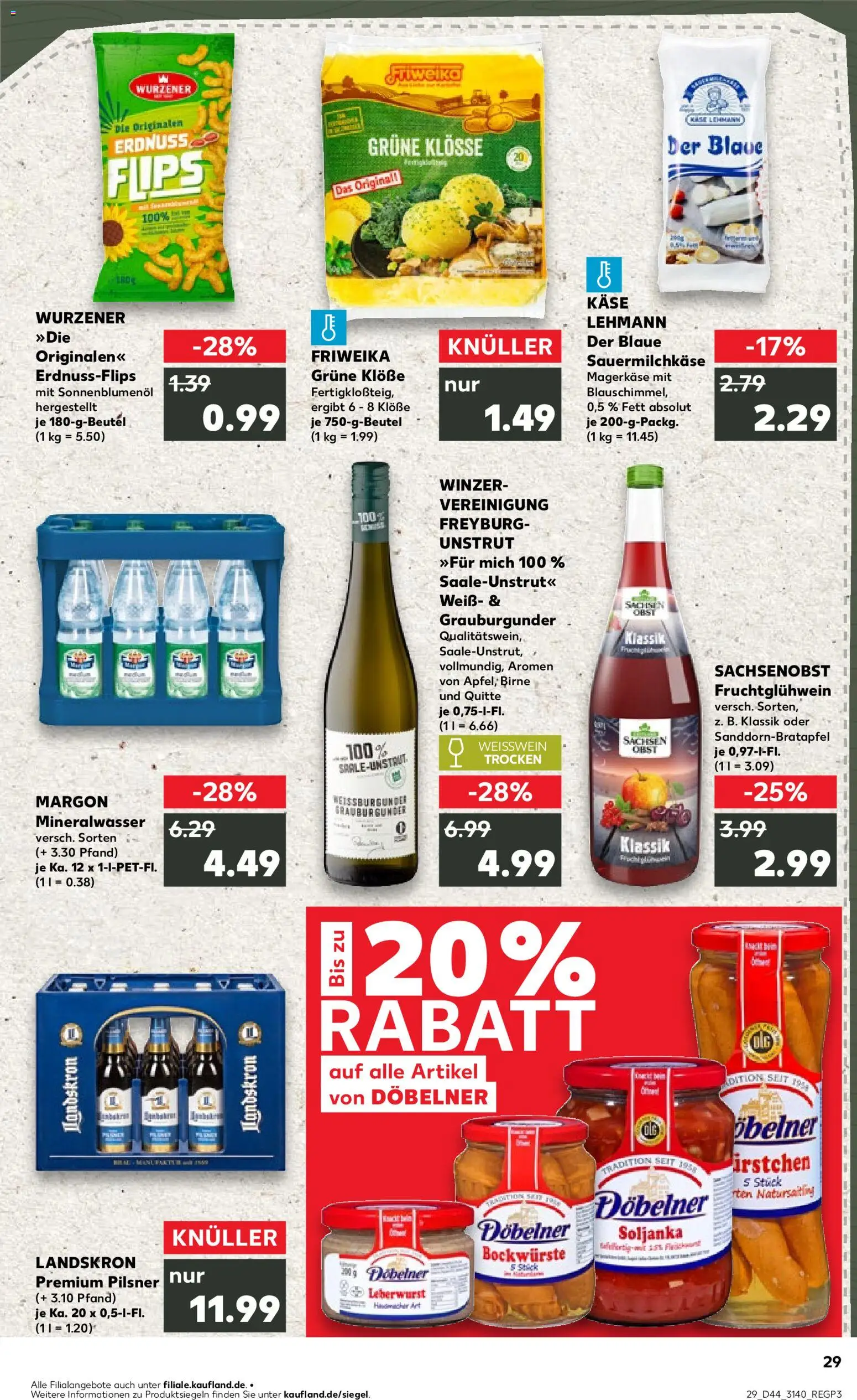 Kaufland prospekt Leipzig	 – gültig ab 02.11.2025 | Seite: 29 | Produkte: Käse, Sonnenblumenol, Mineralwasser, Obst