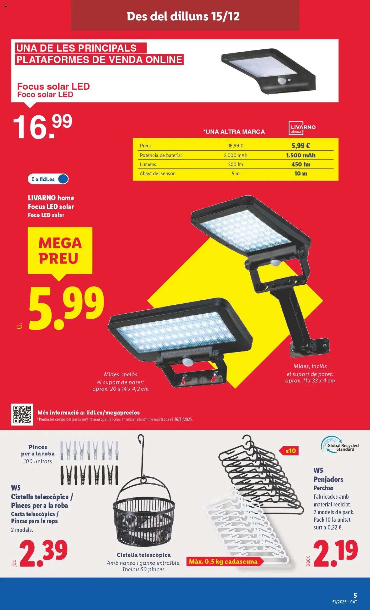 Lidl folleto de bazar │ válido desde el 15.12.2025 | Página: 11 | Productos: Ropa, Batería, Cesta