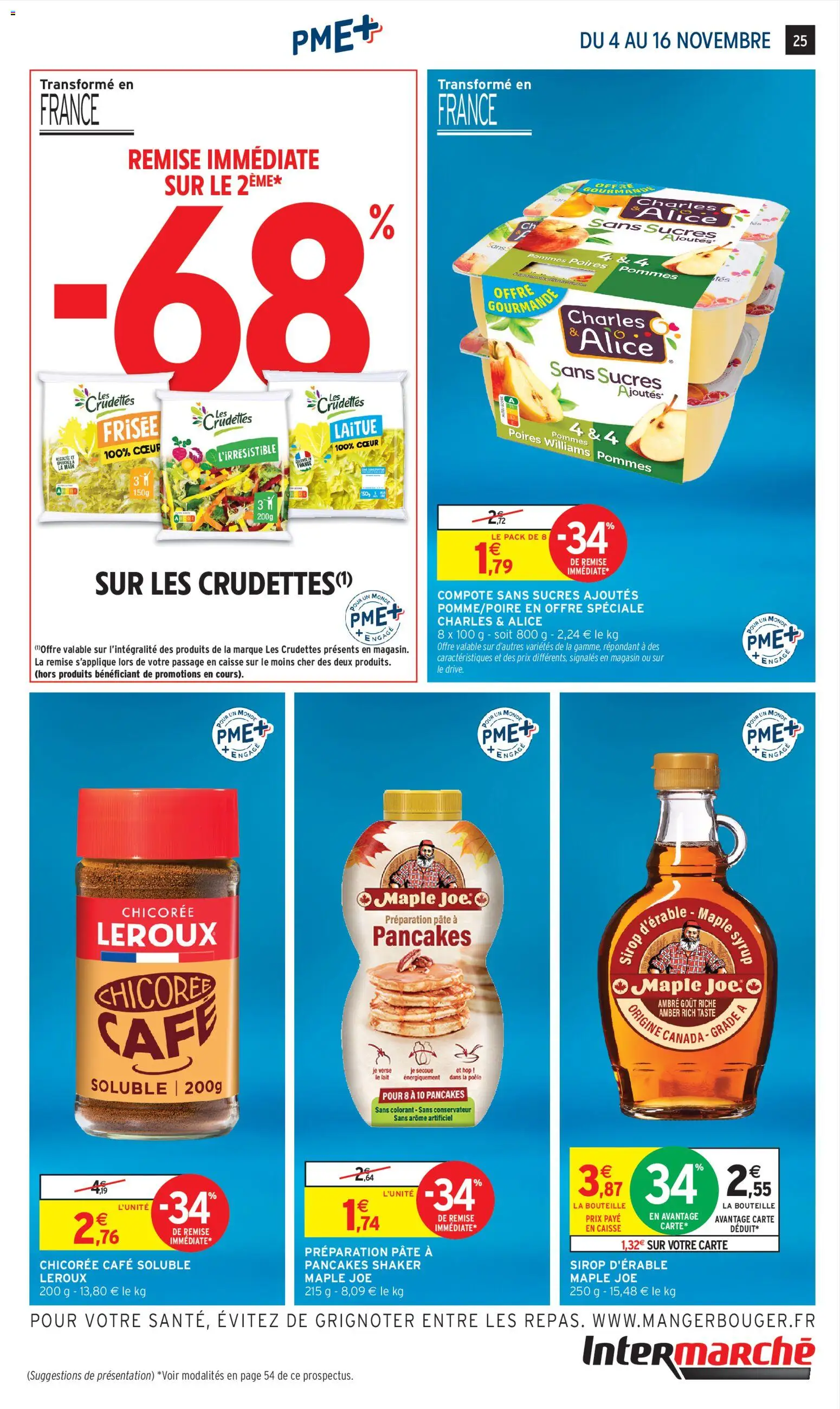 {H1} | Page: 25 | Produits: Laitue, Café soluble, Lait, Café