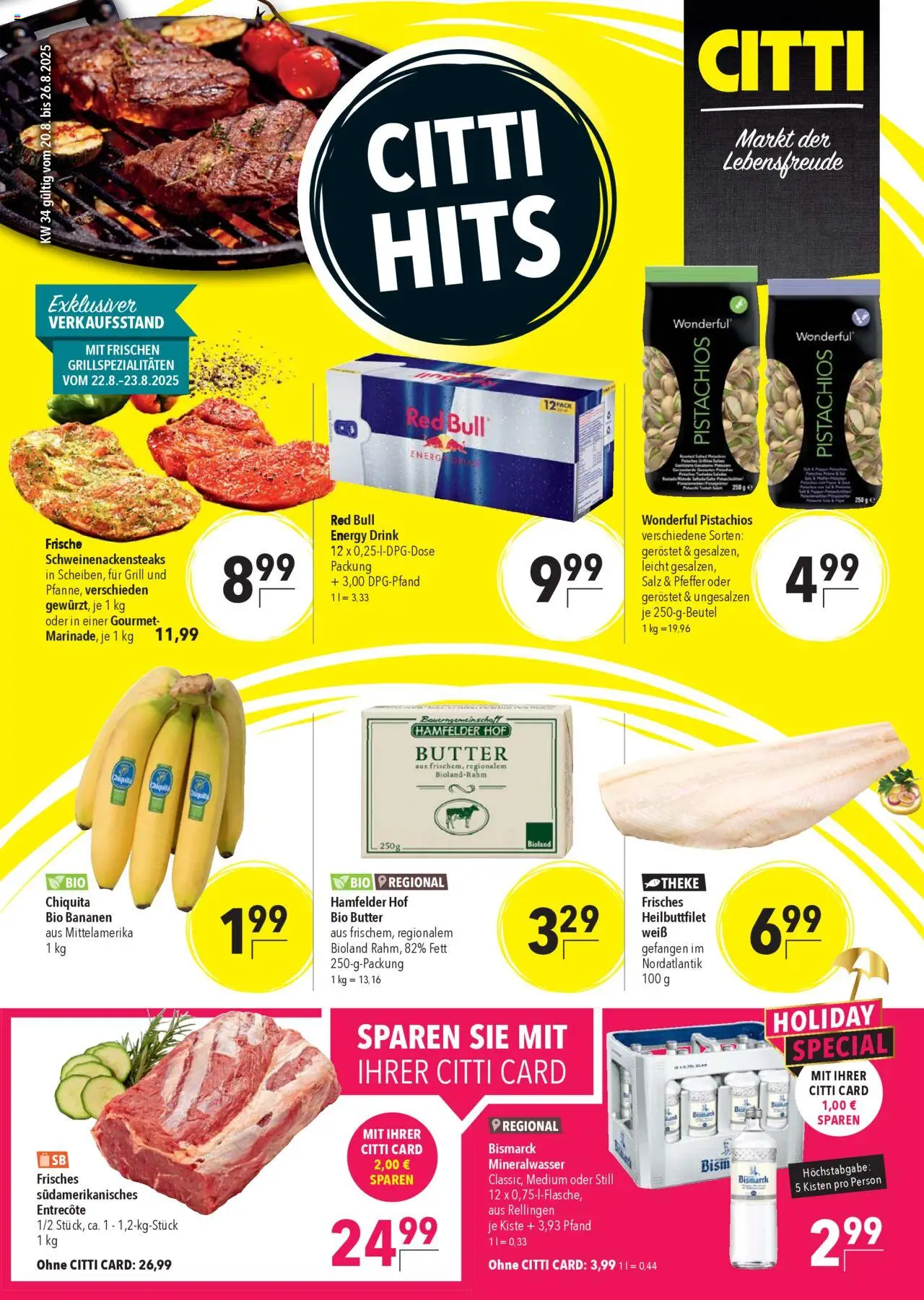 CITTI Tilbudsavis gyldig fra 20.08.2025 | Side: 1 | Produkter: Entrecote, Grill