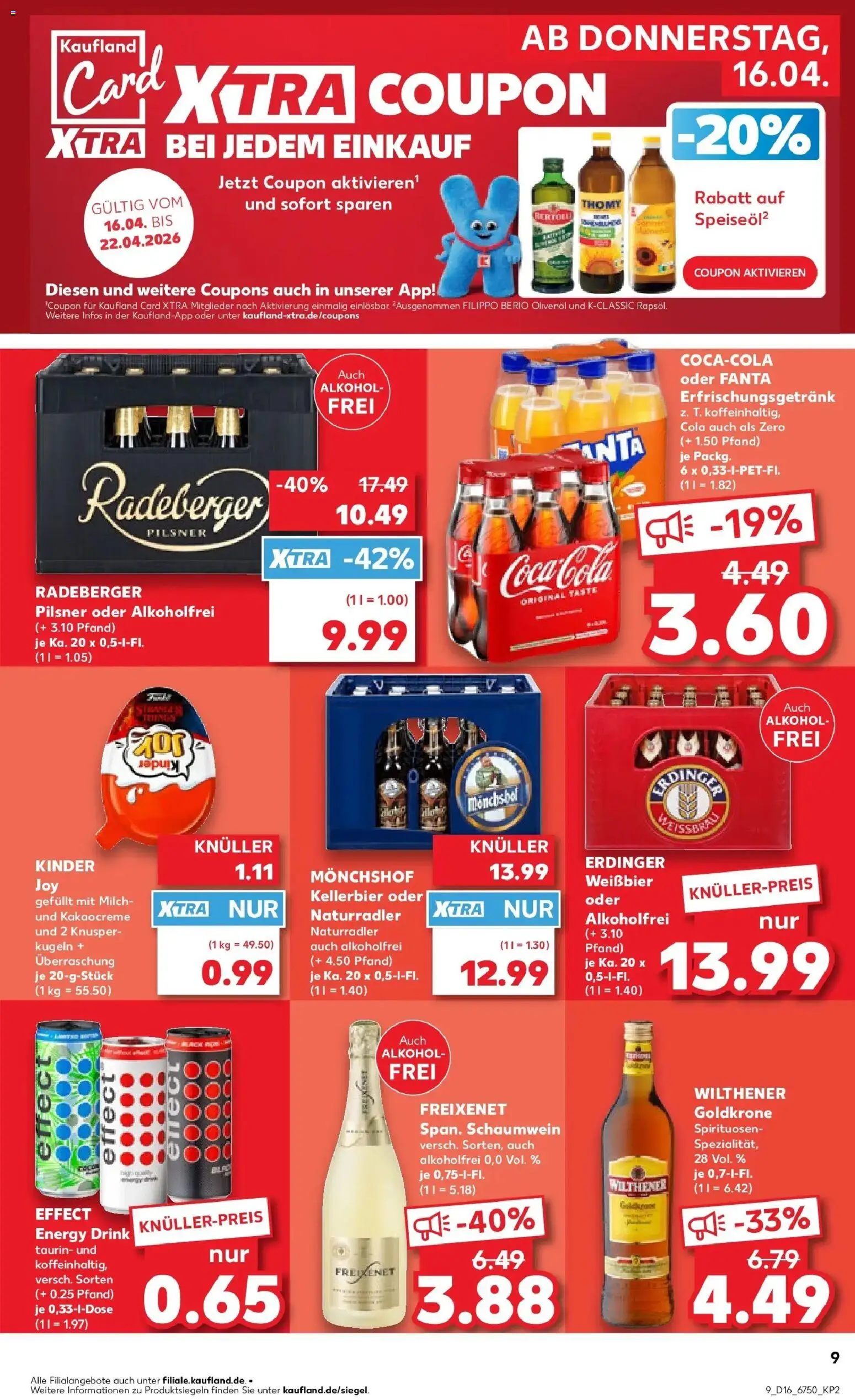 Kaufland Prospekt Potsdam	 – gültig ab 16.04.2026 | Seite: 9 | Produkte: Monchshof, Cola, Energy, Weißbier