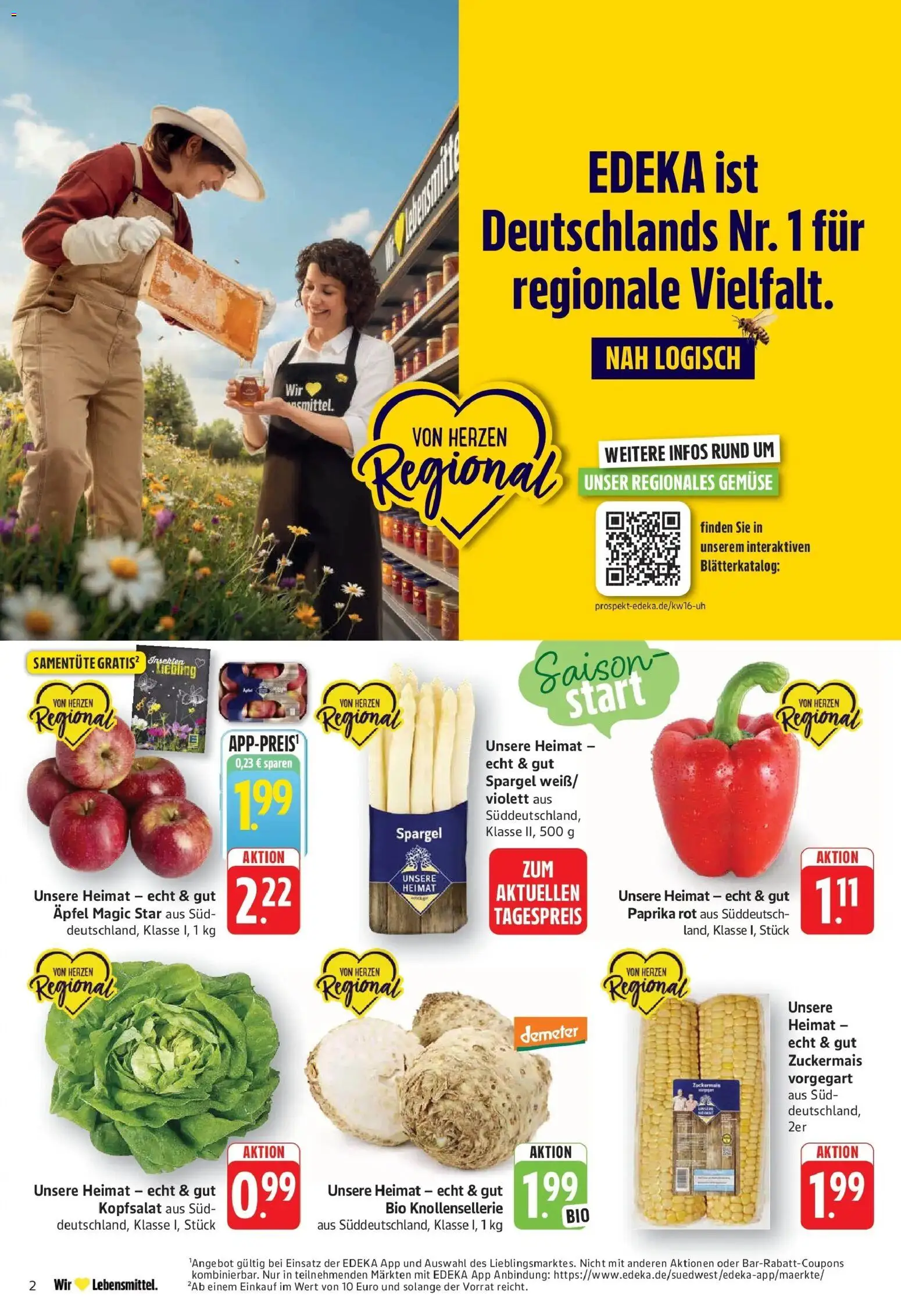 Edeka prospekt Geislingen	 – gültig ab 12.04.2026 | Seite: 2 | Produkte: Spargel, Apple, Gemüse, Paprika