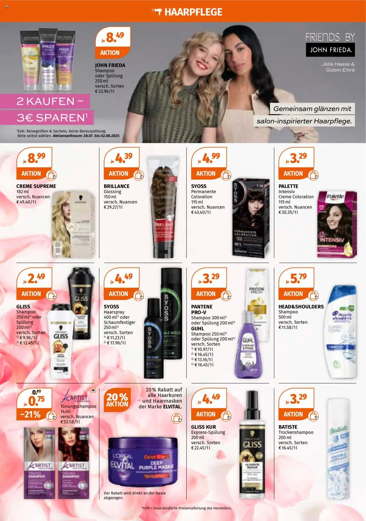 Müller Prospekt 	 - gültig ab dem 28.07.2025 | Seite: 10 | Produkte: Shampoo, Spülung, Haarspray, Creme