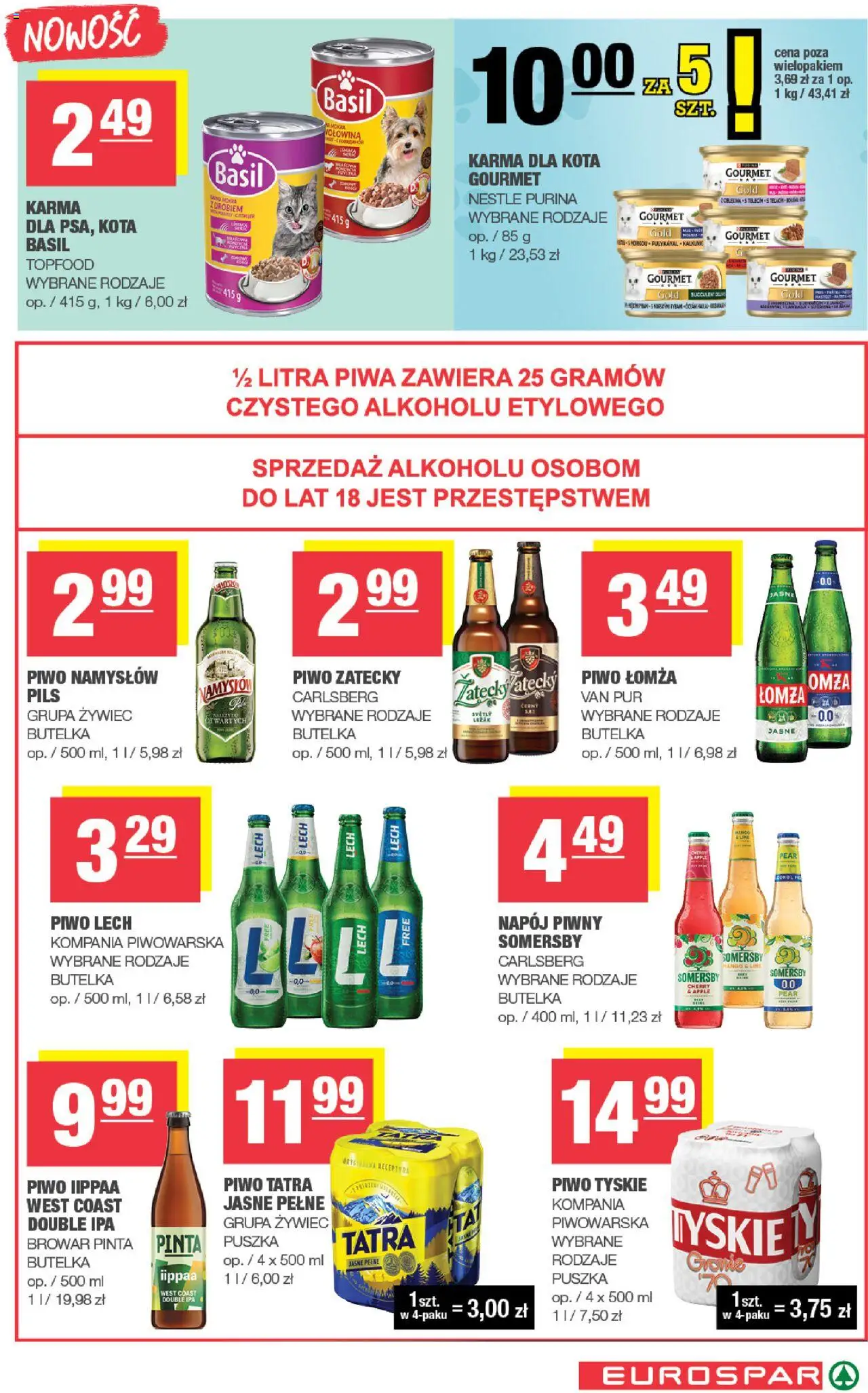 Spar Gazetka - Eurospar od 08.10.2025 | Strona: 15 | Produkty: Mango, Karma dla kota, Piwo, Somersby