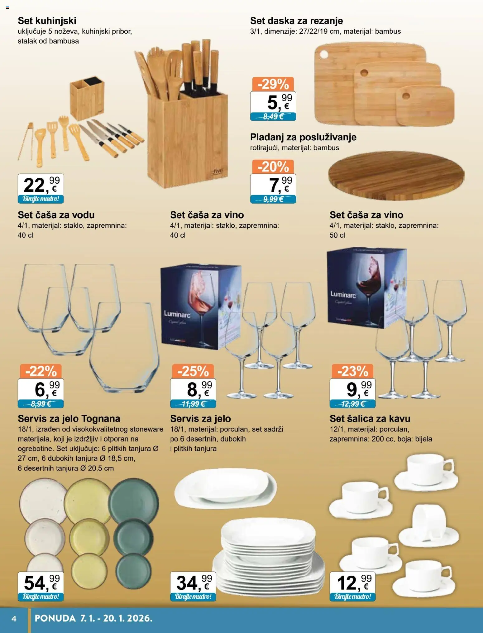 KTC katalog | vrijedi od 07.01.2026 | Stranica: 4 | Proizvodi: Tognana, Šalica, Pladanj, Daska za rezanje