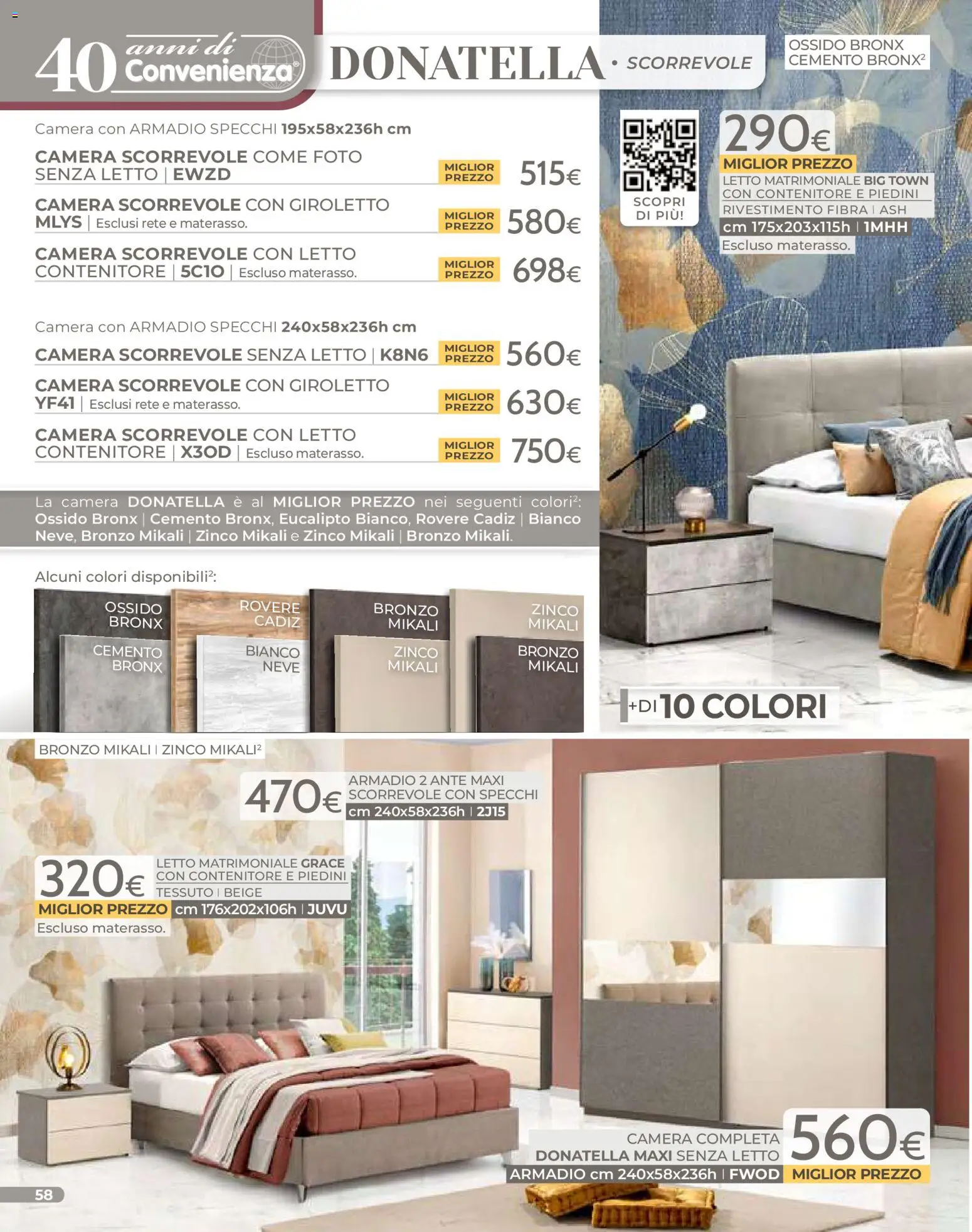 Volantino Mondo Convenienza del 01.01.2026 | Pagina: 60 | Prodotti: Letto contenitore, Contenitore, Letto, Materasso